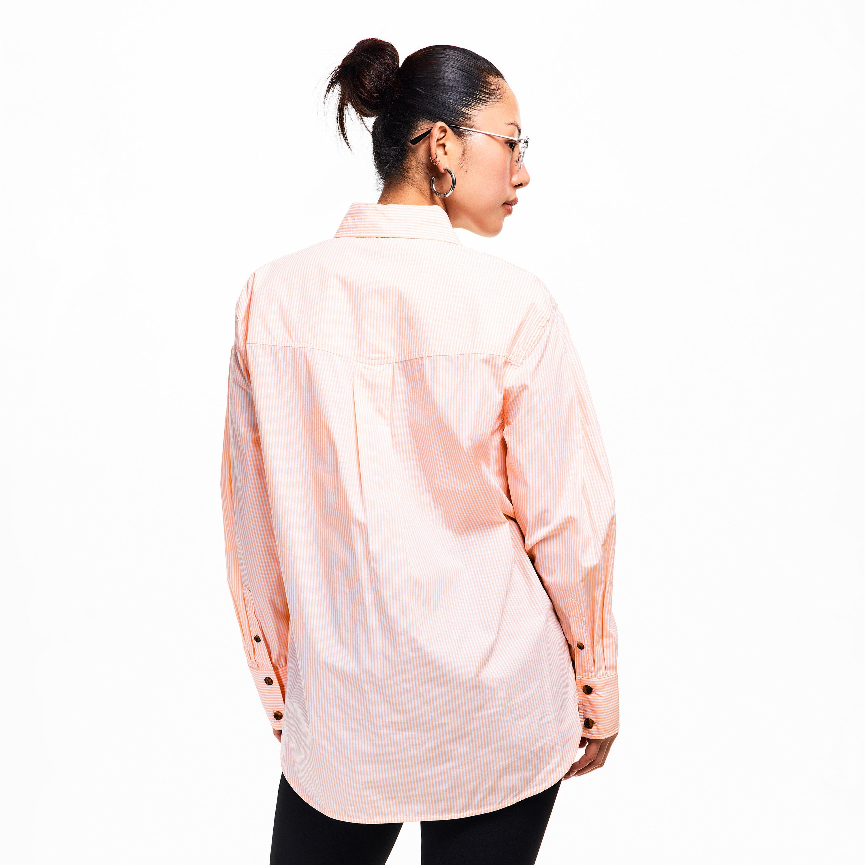 Peach Parfait - Ganni - Women's Stripe Cotton Oversized T-Shirt - 4