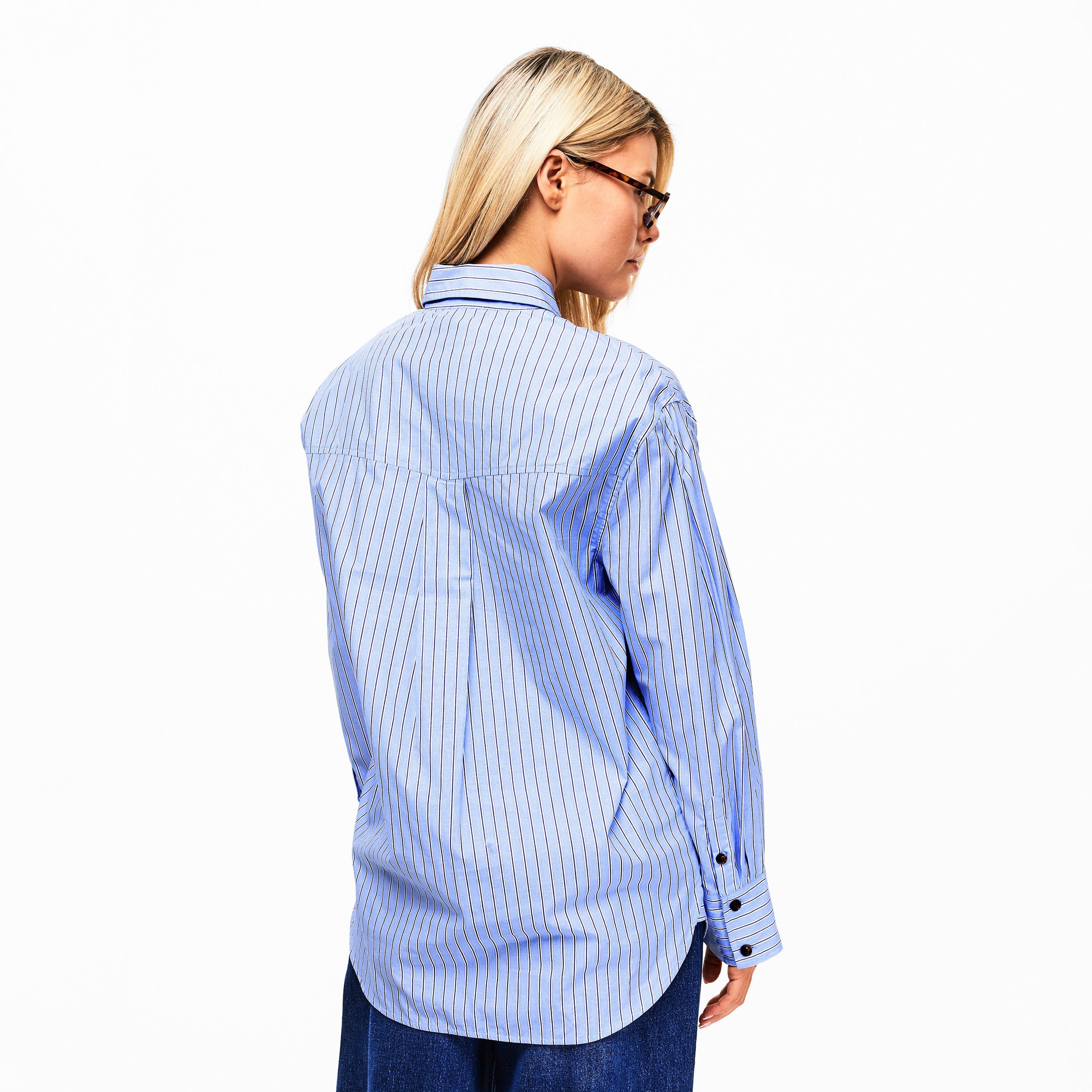 Lavender Lustre - Ganni - Women's Stripe Cotton Oversized T-Shirt - 4
