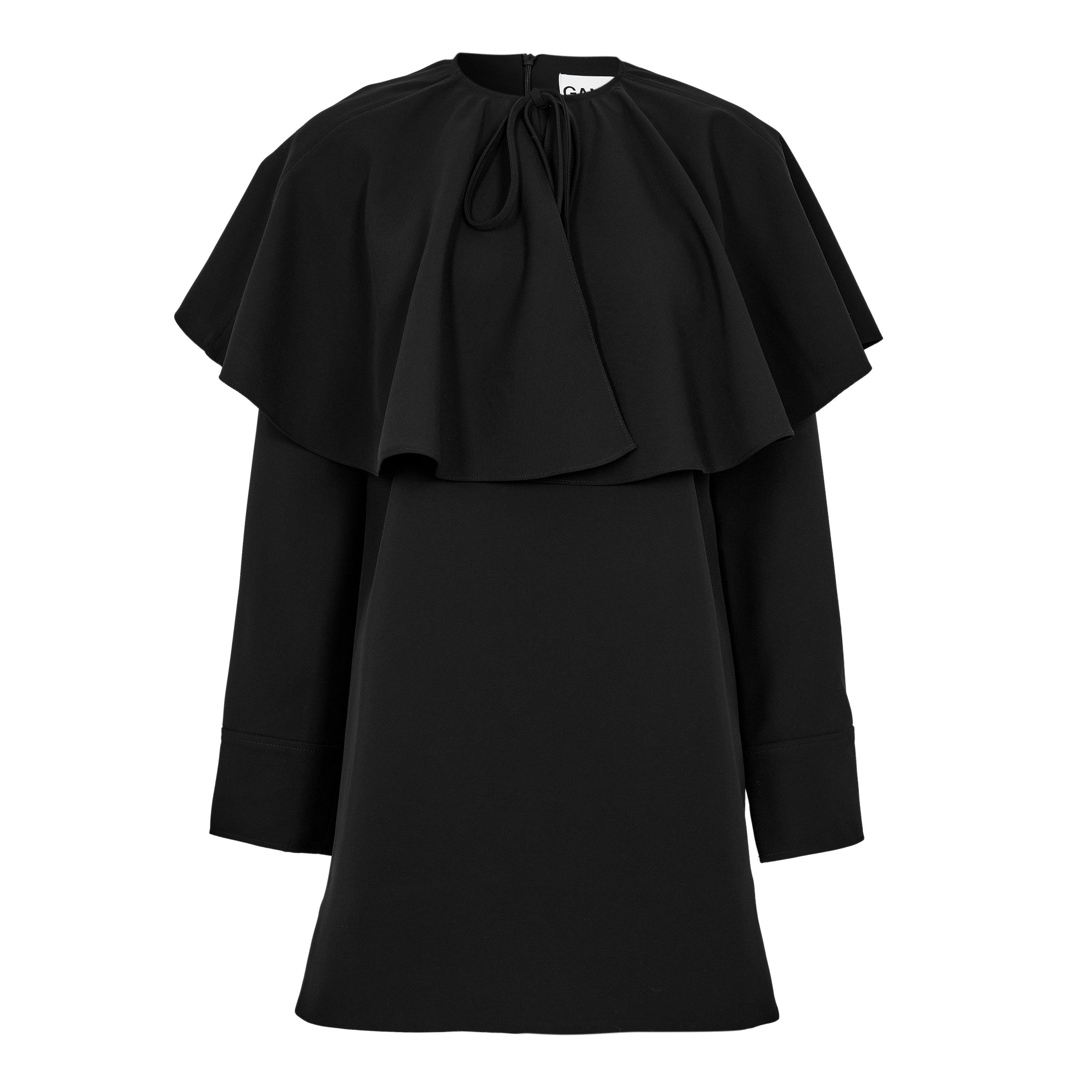Ganni Women's Suiting Circle Mini Dress - Black - Size 6 (32)