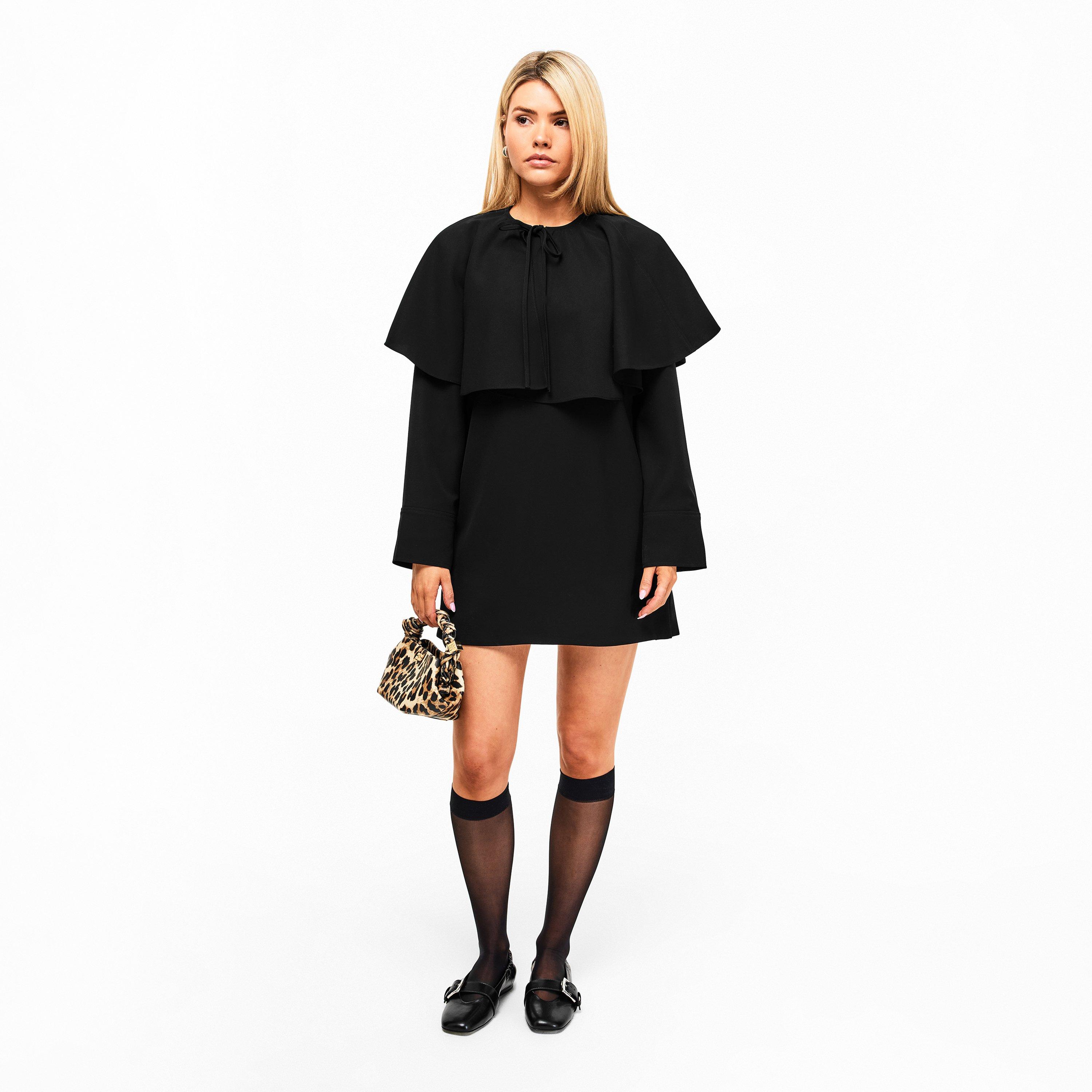 Black - Ganni - Women's Suiting Circle Mini Dress - 6