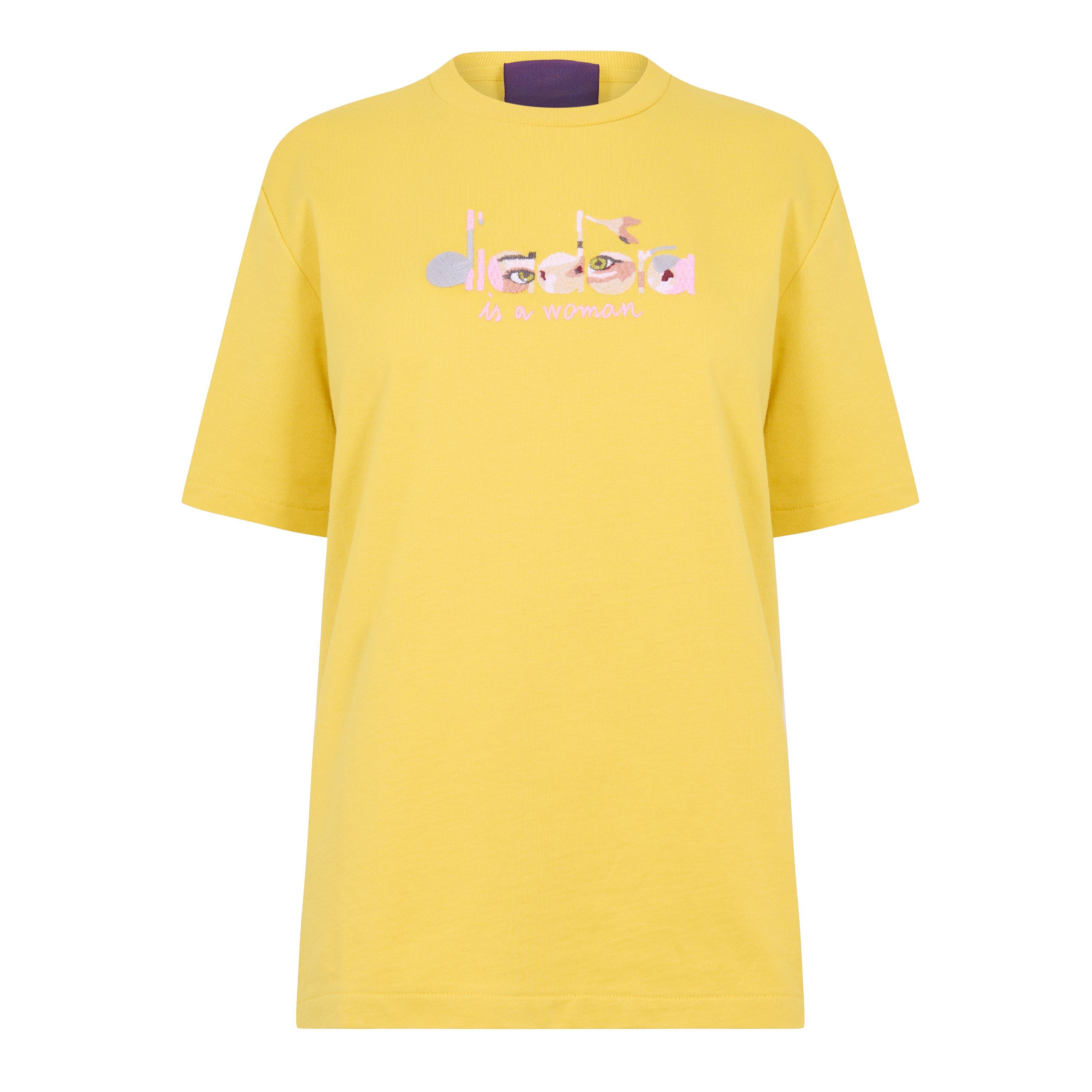 Diadora Women's Eye Short Sleeve T-Shirt - Yellow - 8 (XS)