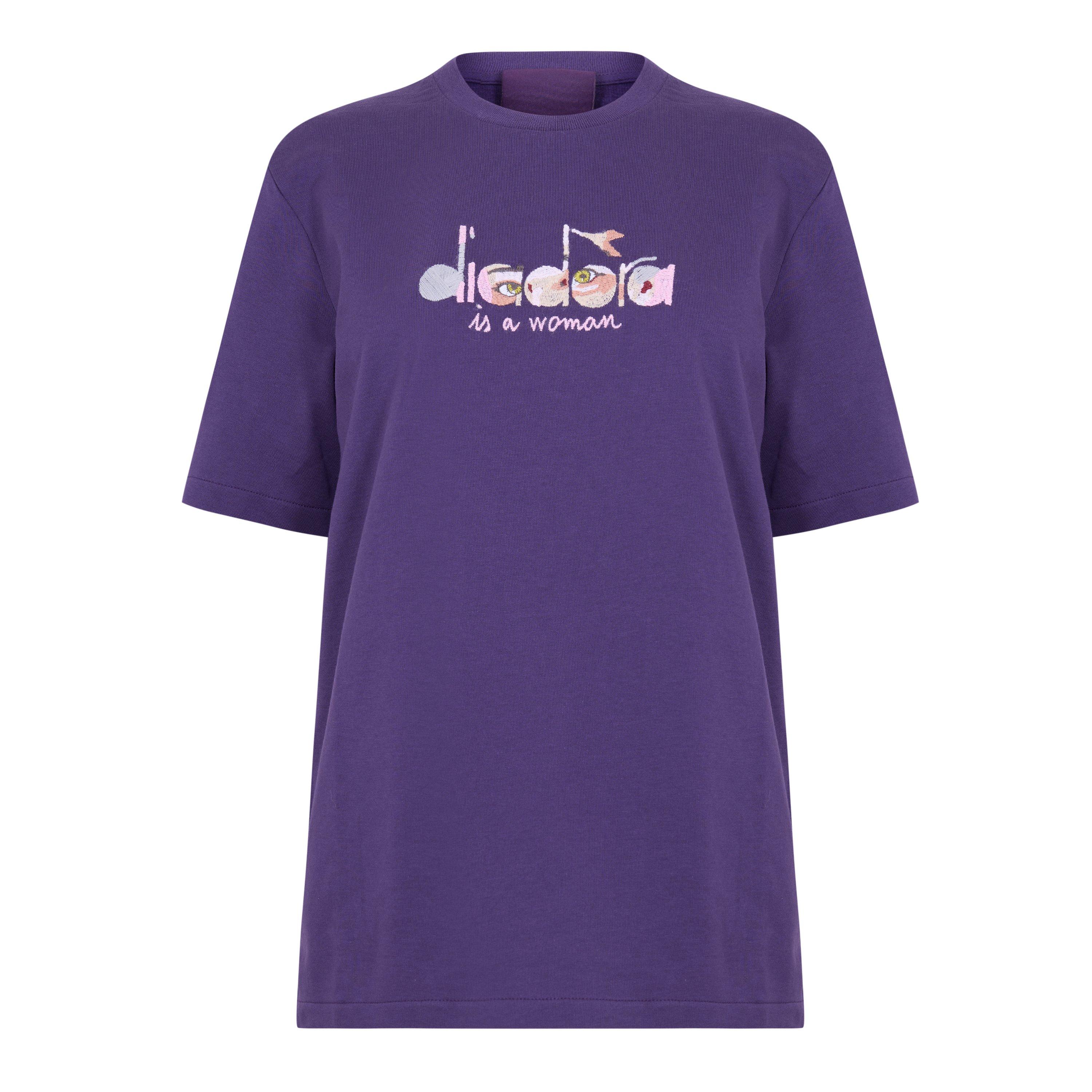 Diadora Women's Eye Short Sleeve T-Shirt - Purple Glass - 14 (L)