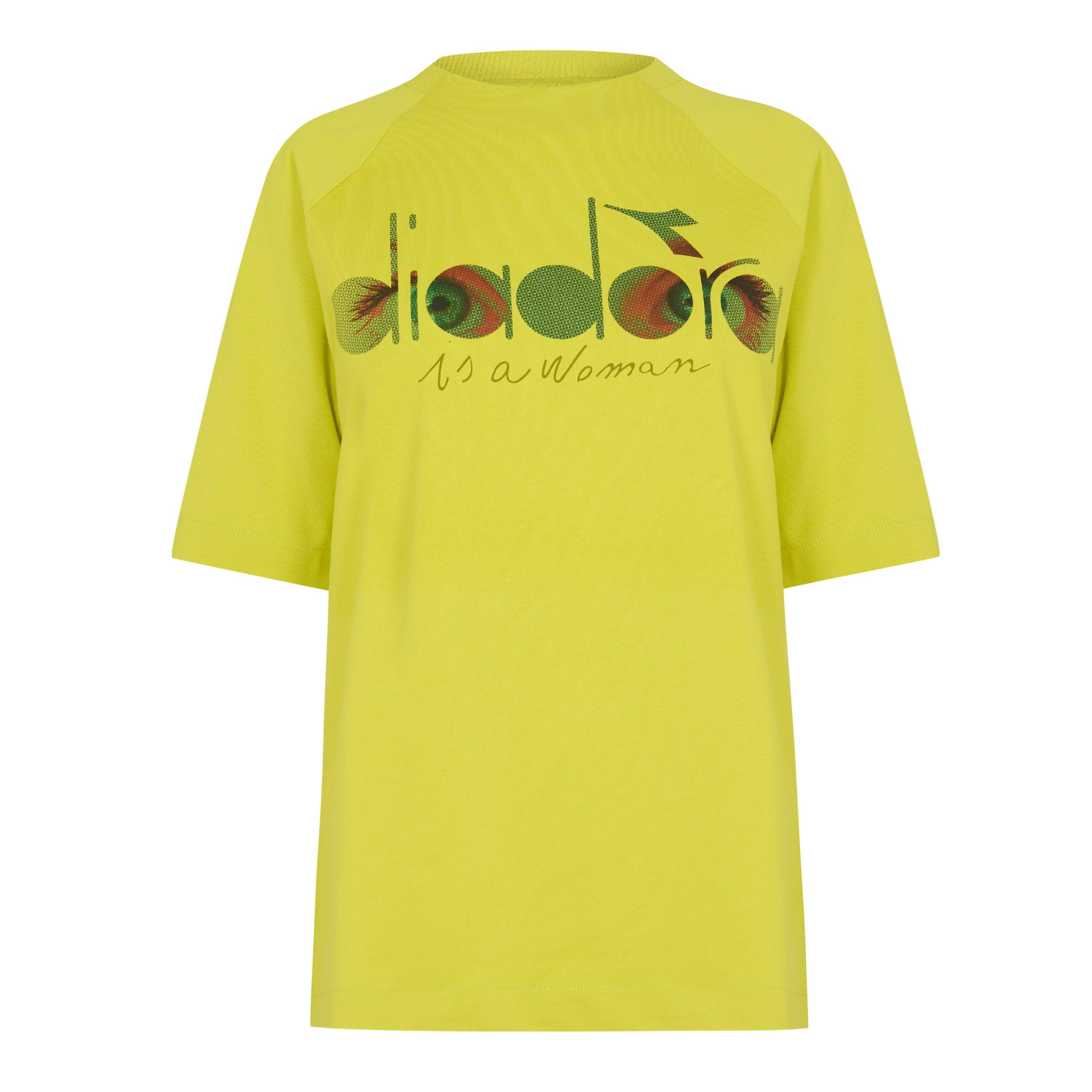 Diadora Women's Flowers Short Sleeve T-Shirt - Yellow - 10 (S)