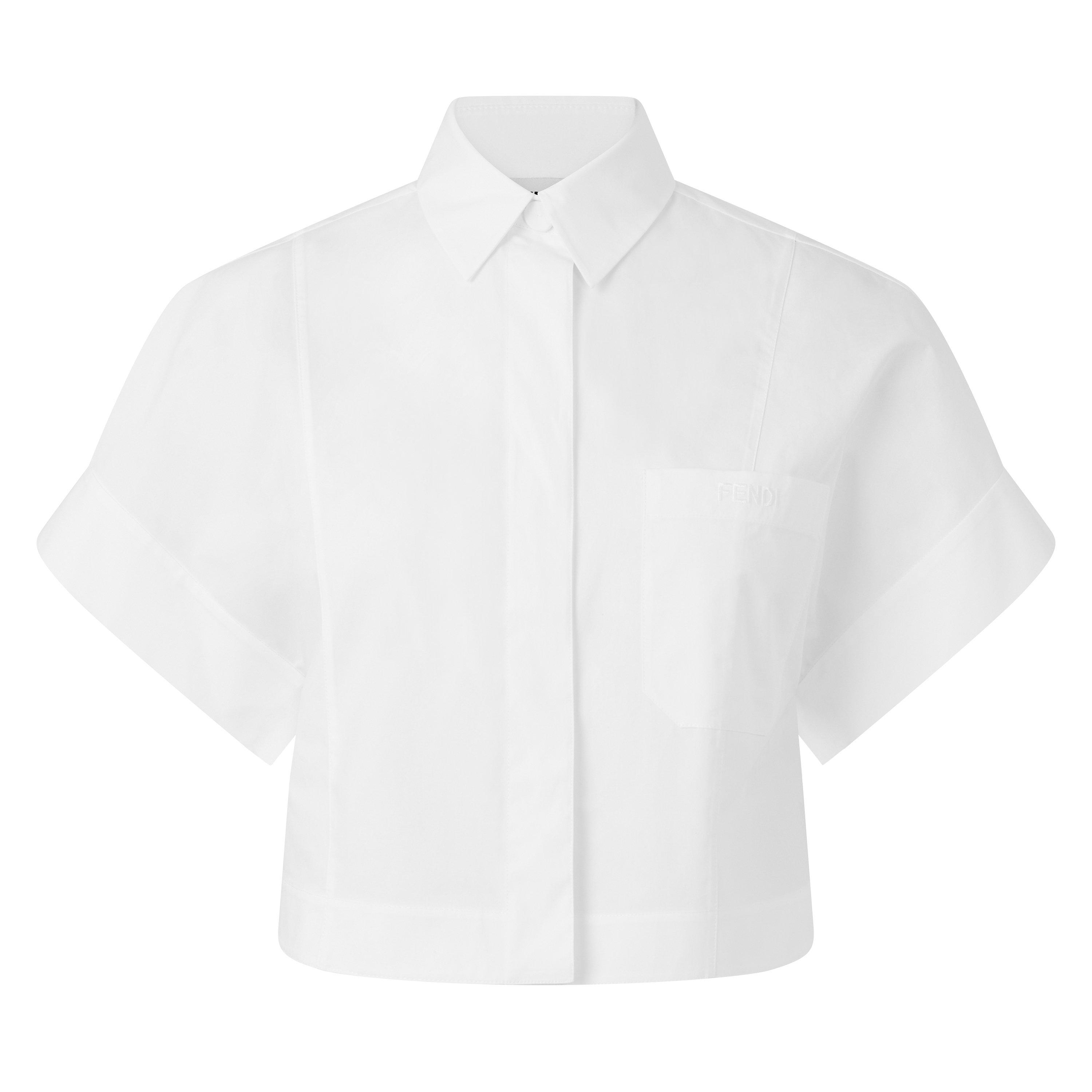 White - Fendi - Women's Linen Short Sleeve Shirt - 1
