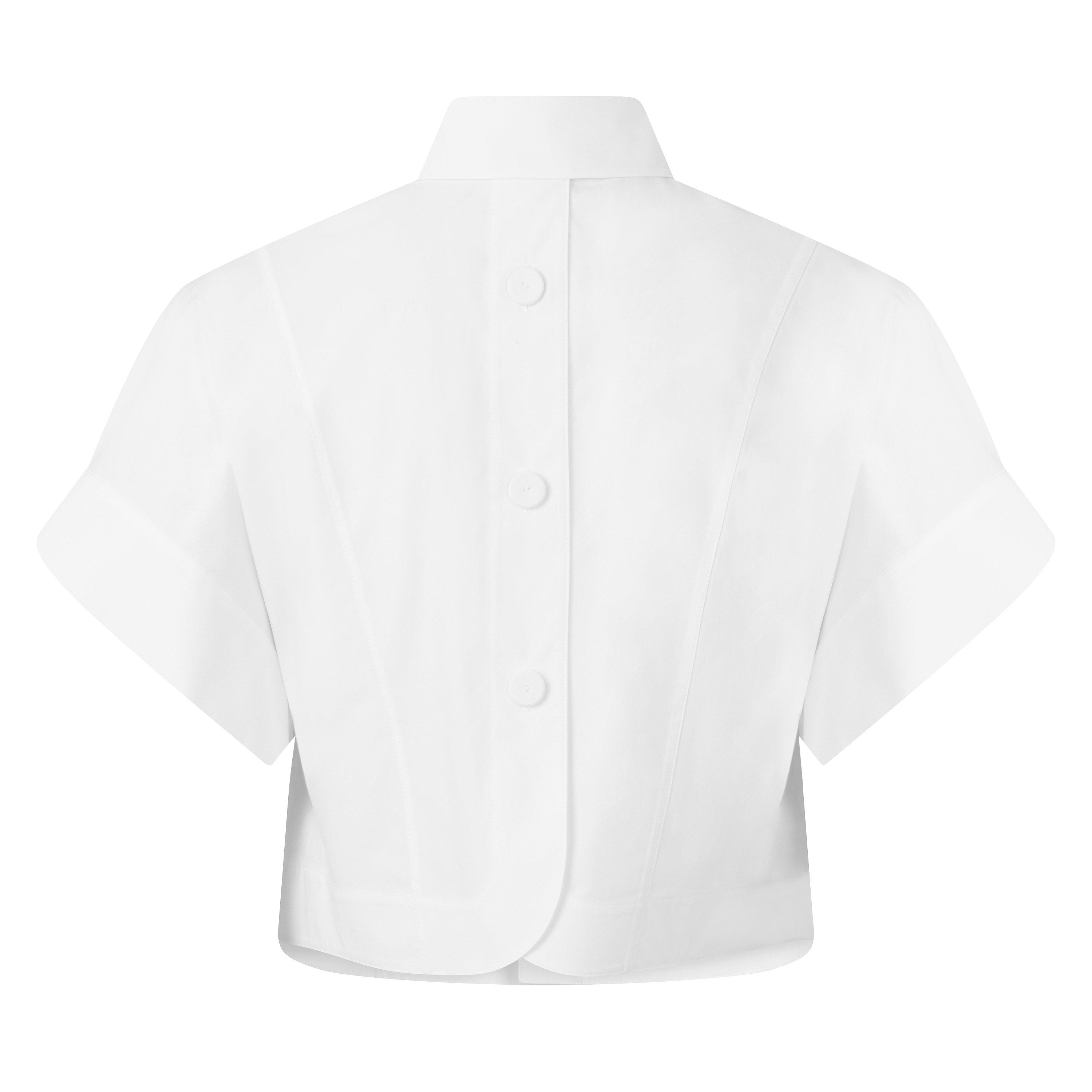 White - Fendi - Women's Linen Short Sleeve Shirt - 2