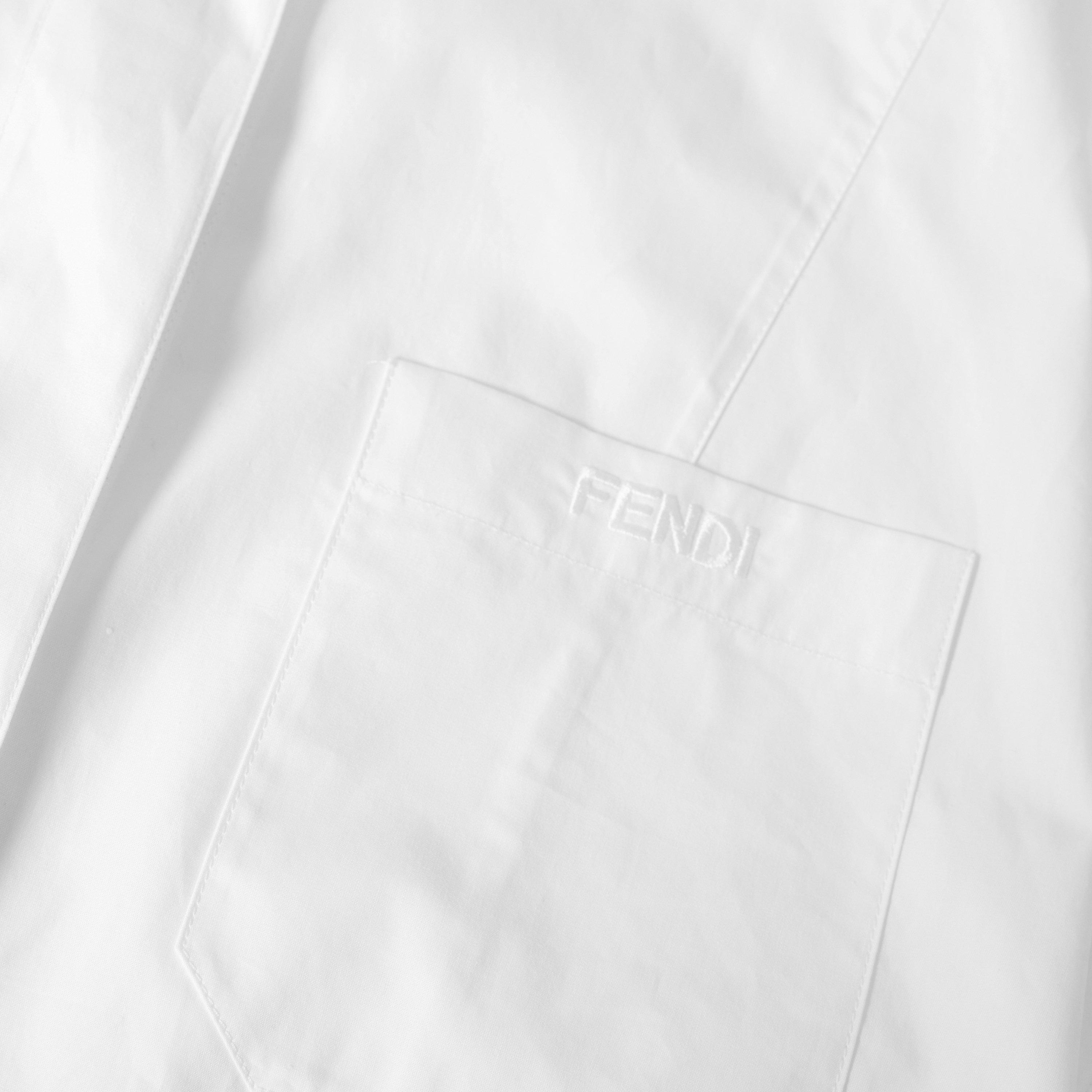 White - Fendi - Women's Linen Short Sleeve Shirt - 3