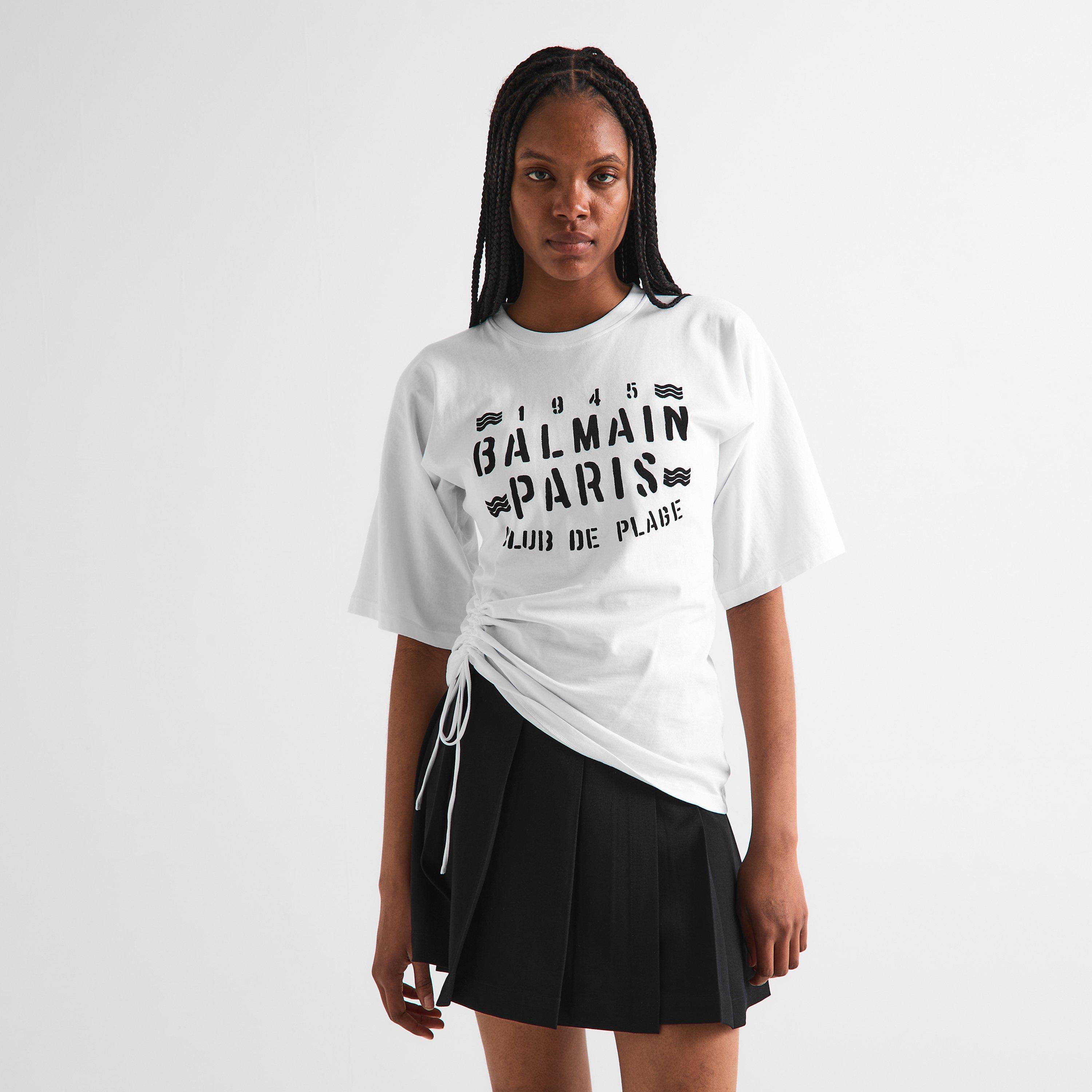 White/Black - Balmain - Women's Oversized Short Sleeve T-Shirt - 3