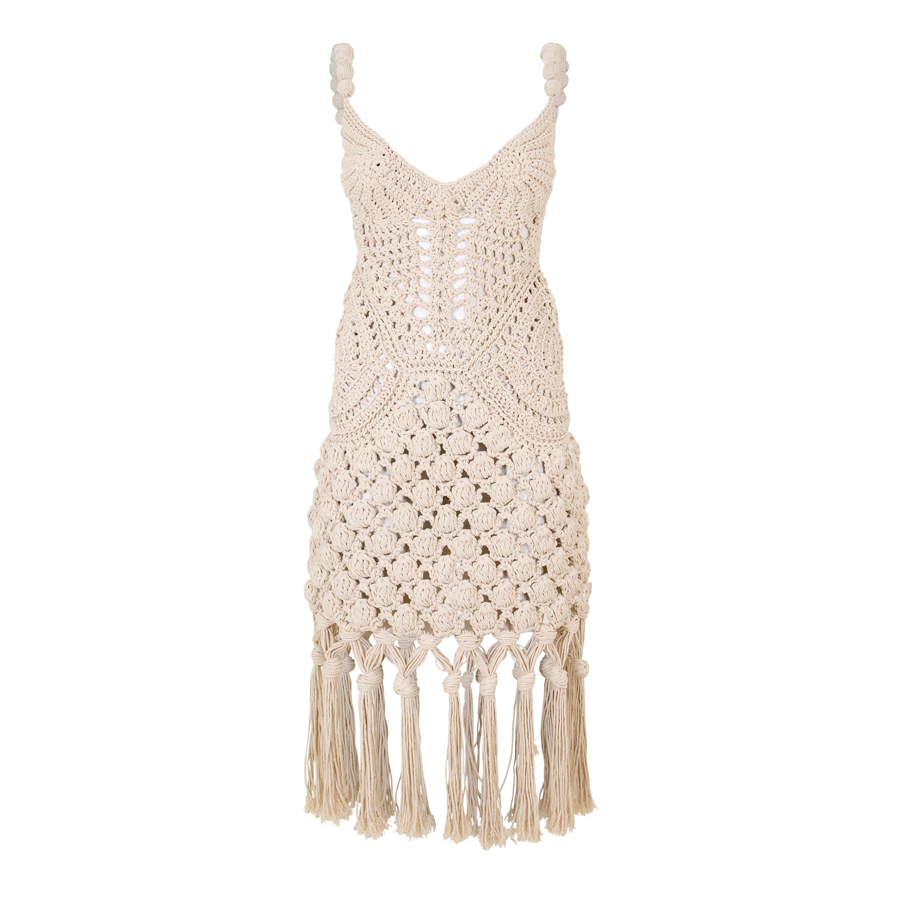 Natural - Balmain - Women's Strap Mini Dress - 1