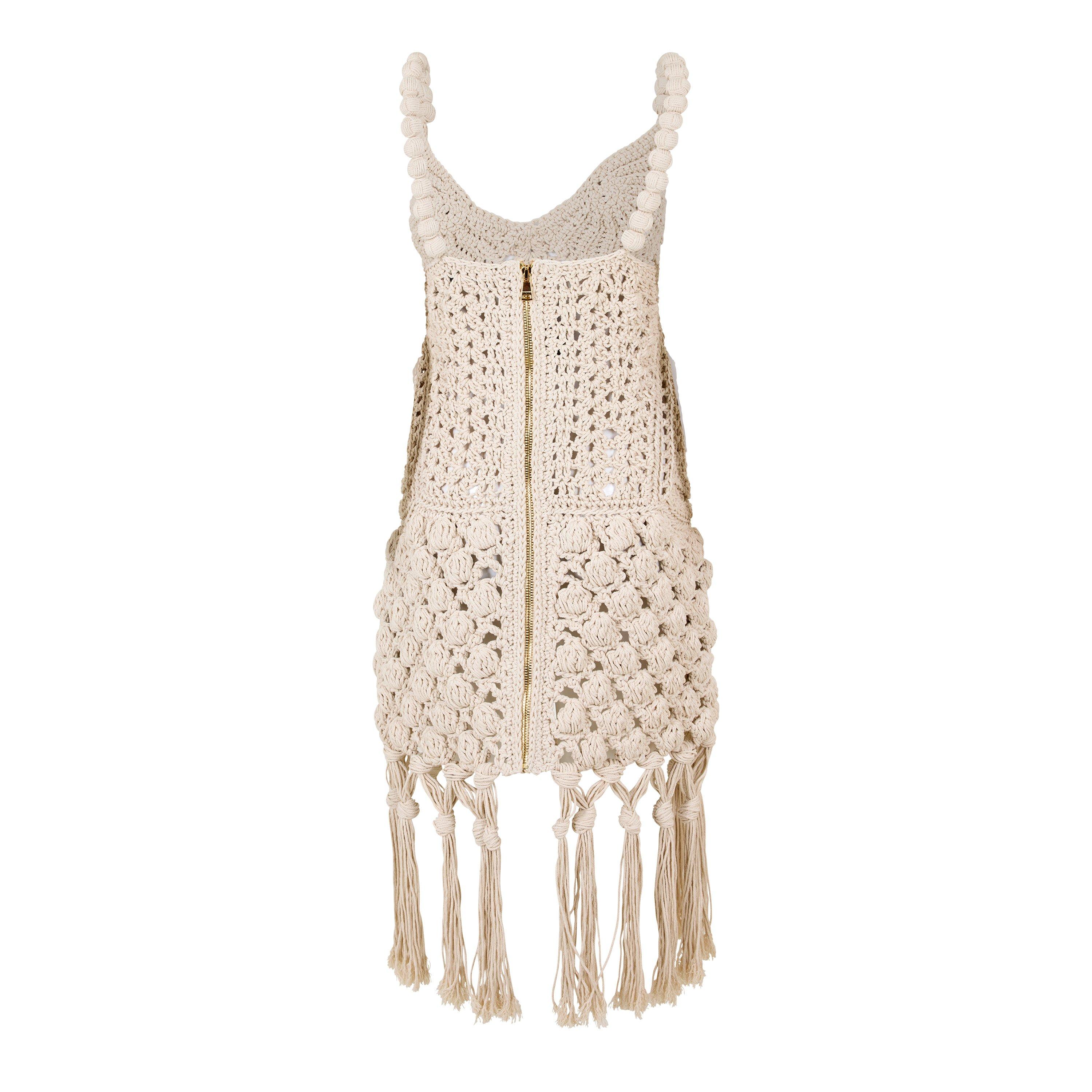 Natural - Balmain - Women's Strap Mini Dress - 2
