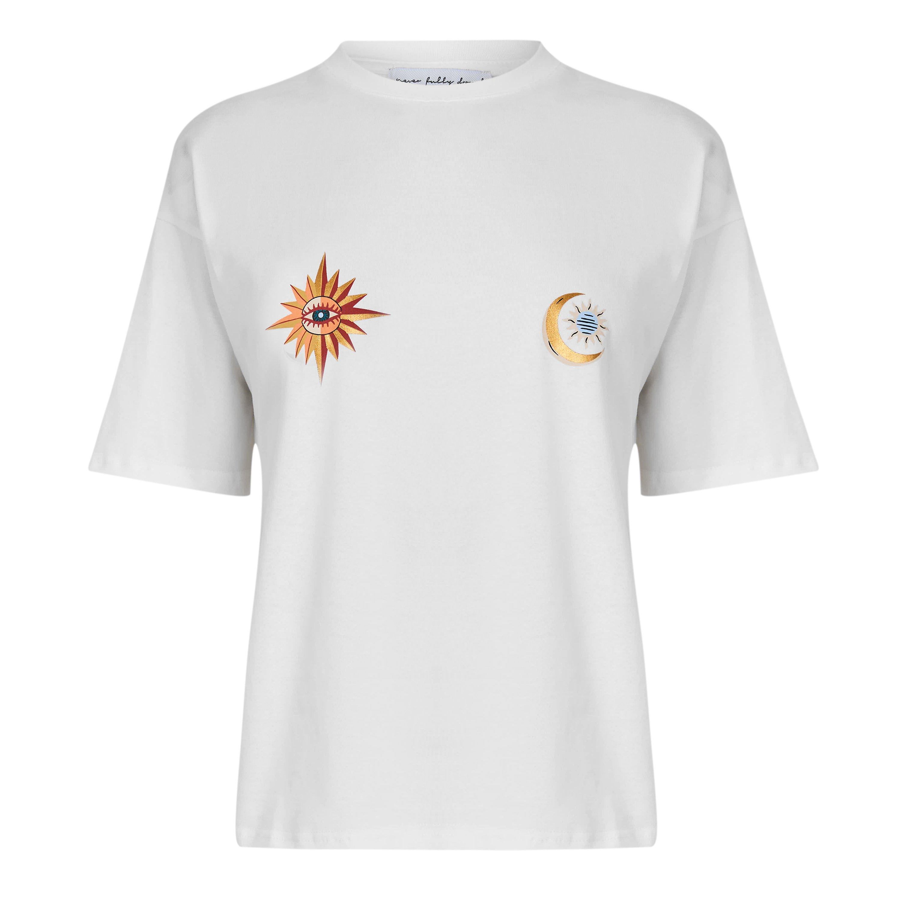 White - Never Fully Dressed - Never Sun Moon Tee Ld64 - 1
