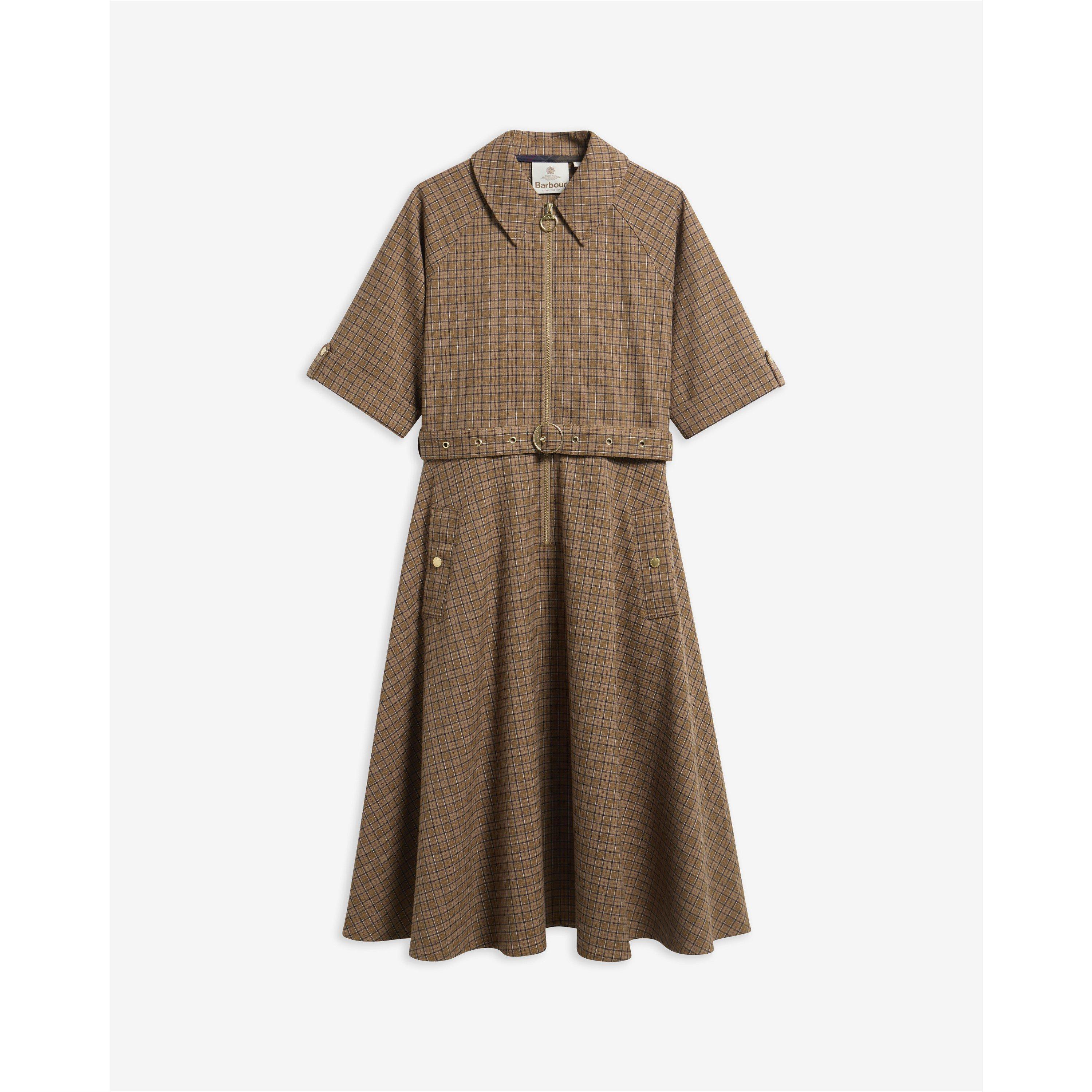 Muted Tartan - Barbour - Women's Carville Barbour Re-Engineered Cotton Check A-Line Dress - 1