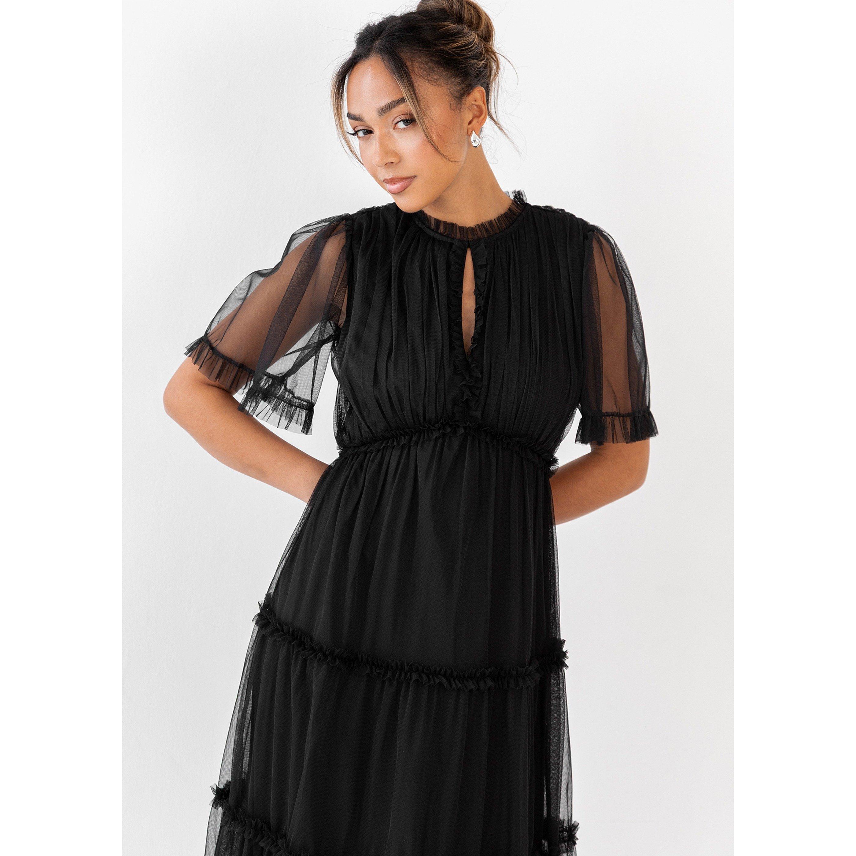Anaya With Love Anaya with Love Black Keyhole Detail Short Sleeve