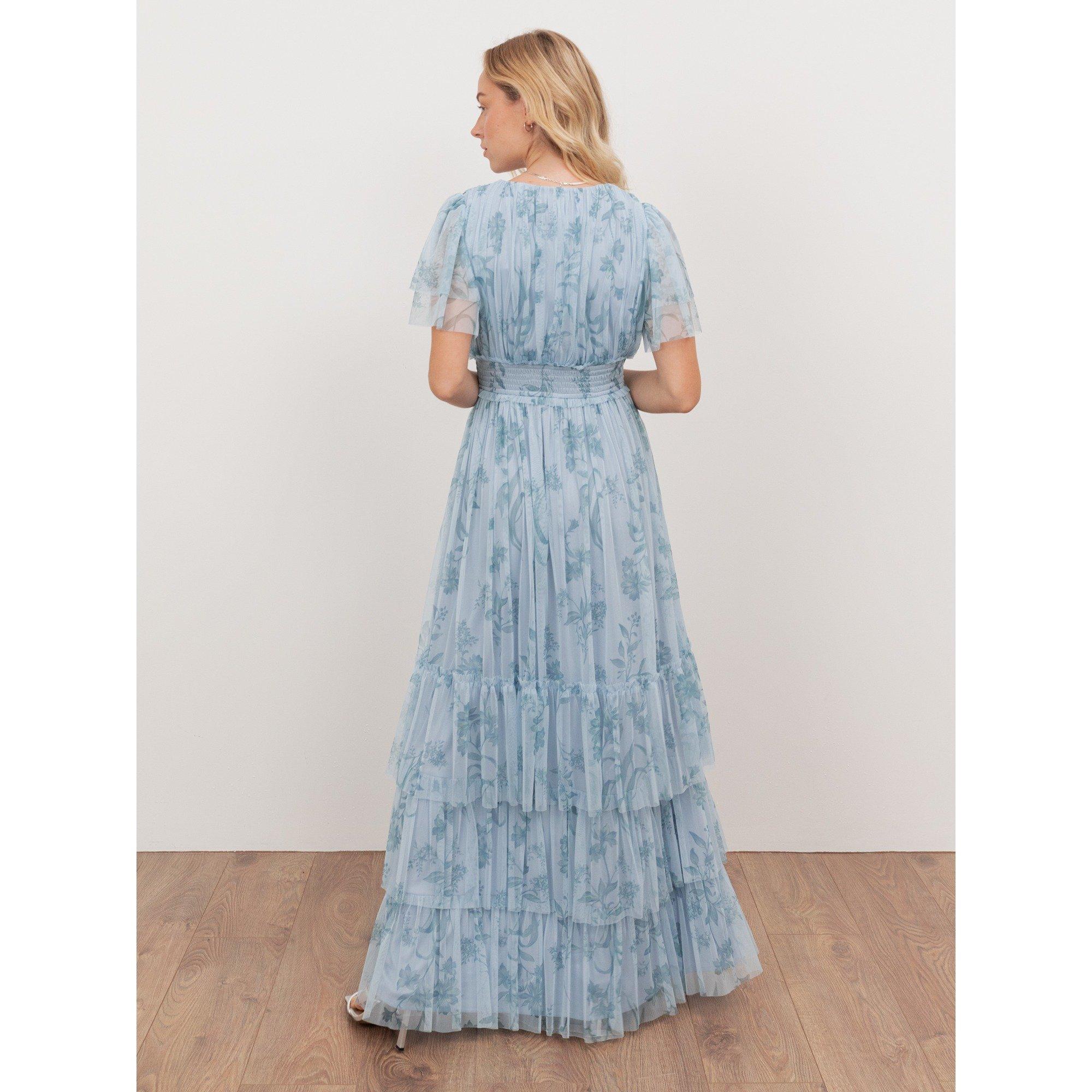 Blue Floral - Anaya With Love - Anaya W V Neck Shirr Ld62 - 2