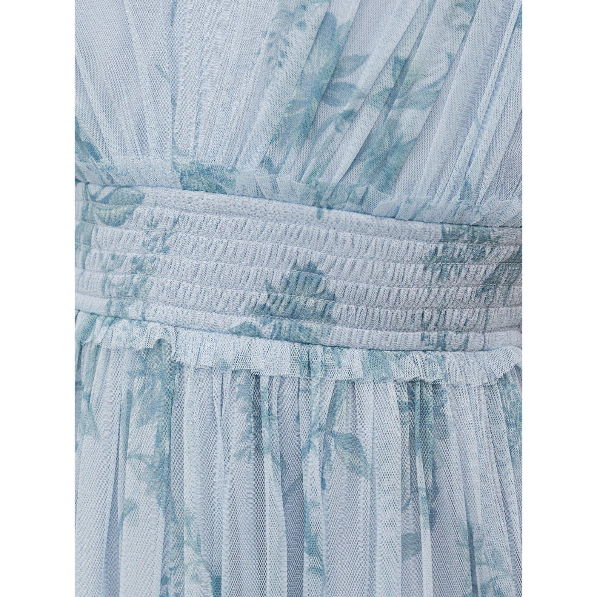 Blue Floral - Anaya With Love - Anaya W V Neck Shirr Ld62 - 4