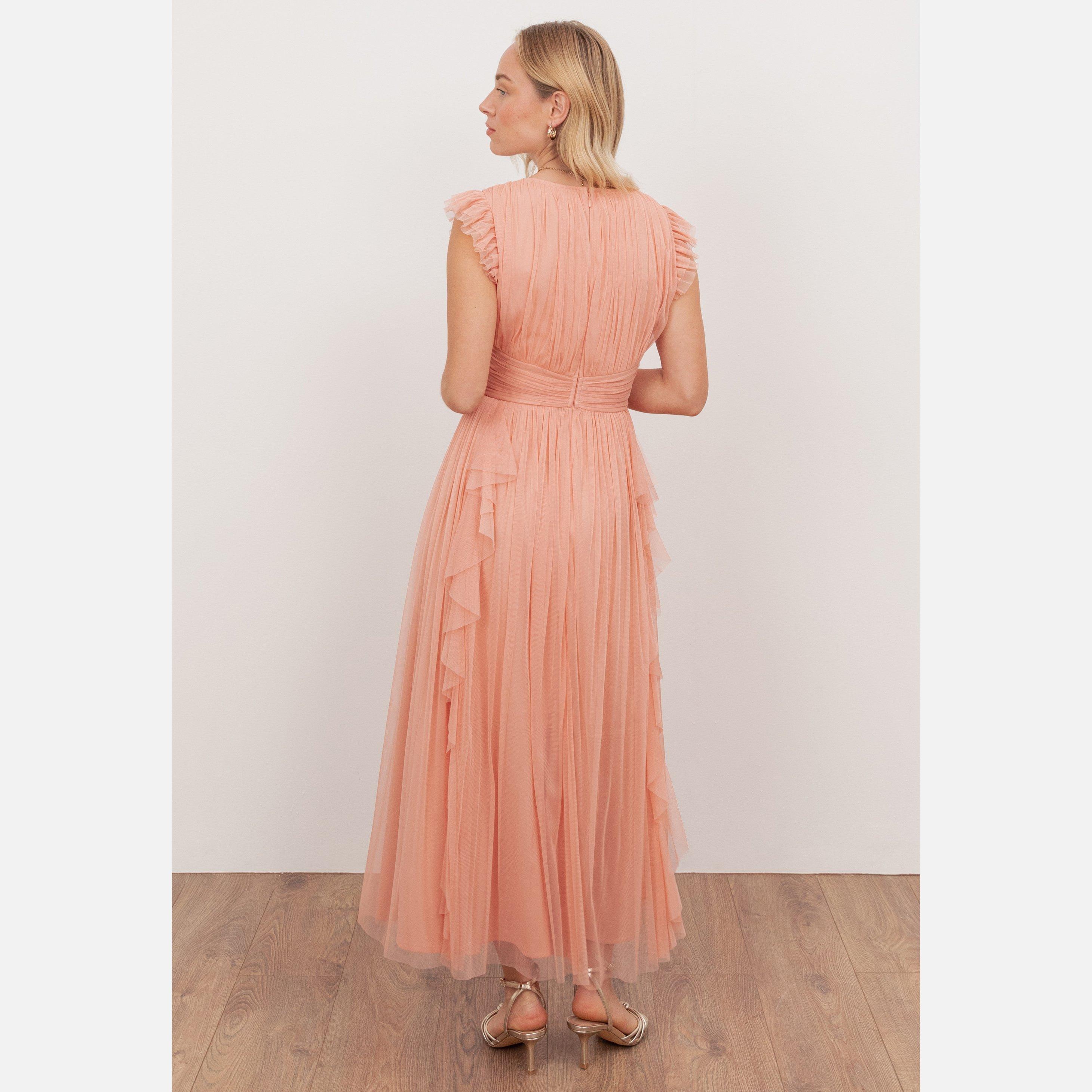 Anaya With Love Anaya With Love Recycled Peach V Neck Midaxi Dress with ...