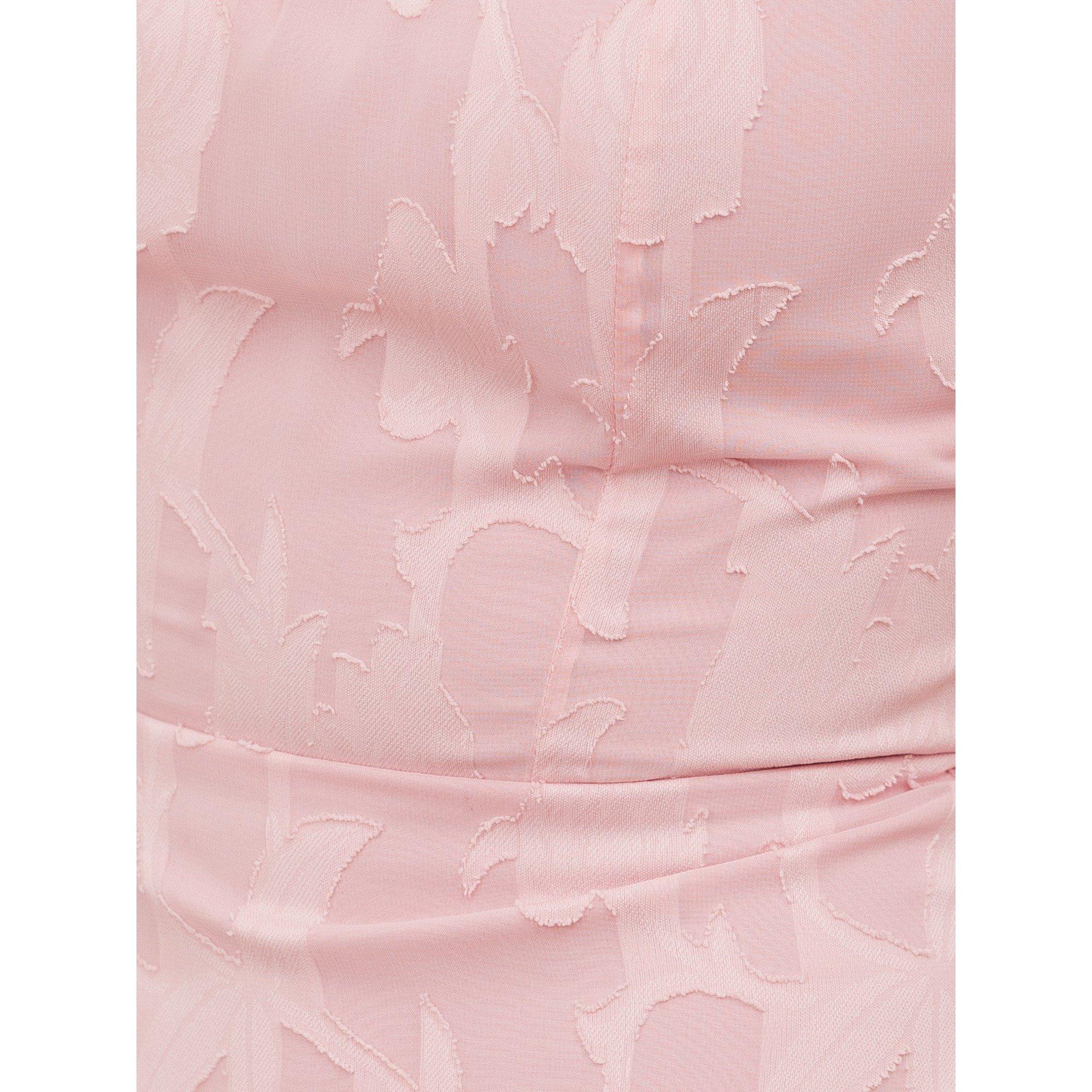 Peony Pink - Anaya With Love - Anaya With Love Recycled Peony Pink Floral Burnout Strappy Asymmetric Ruffle Maxi Dress - 5