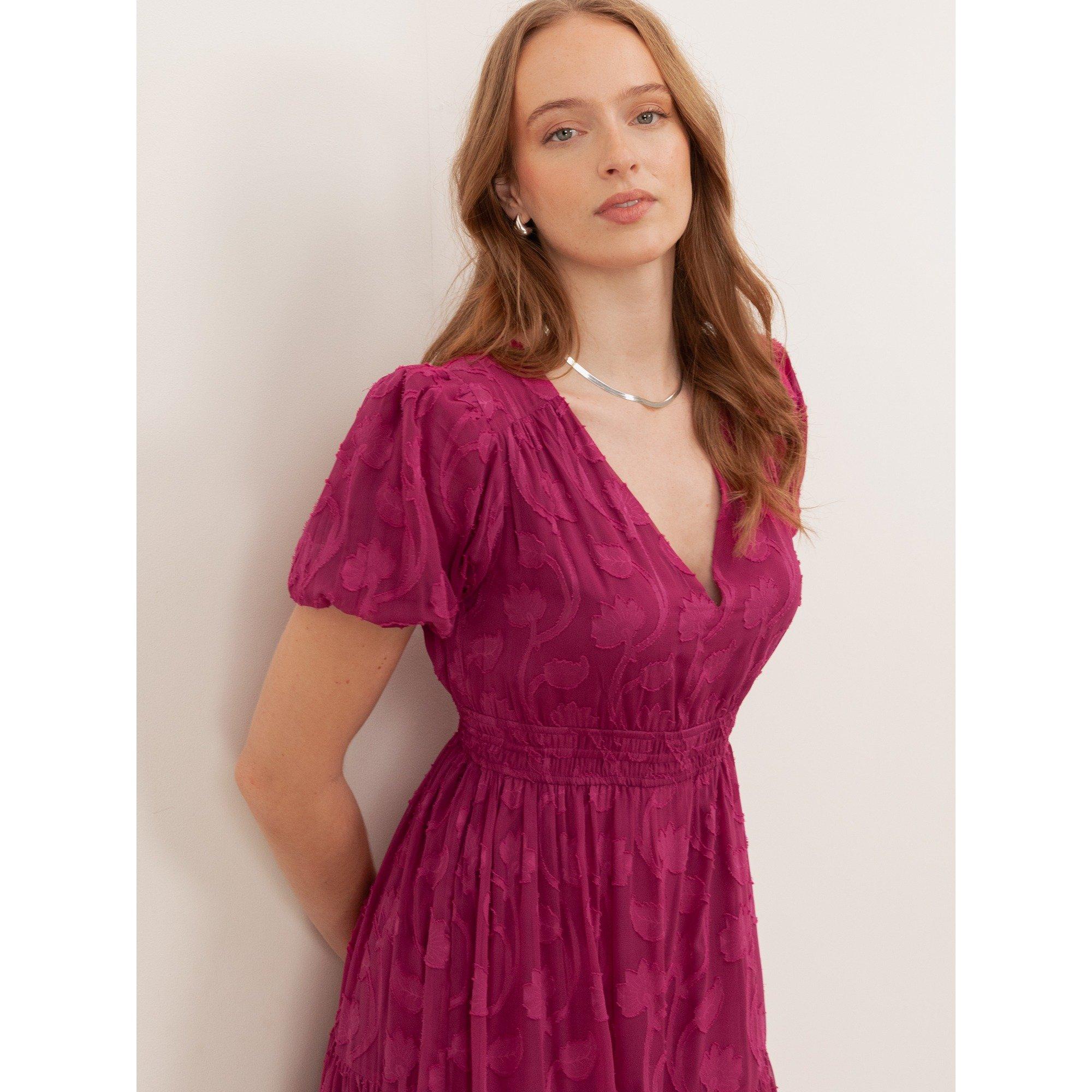 Fuchsia - Lovedrobe - Lovedro Puff Sleeve Ld62 - 3