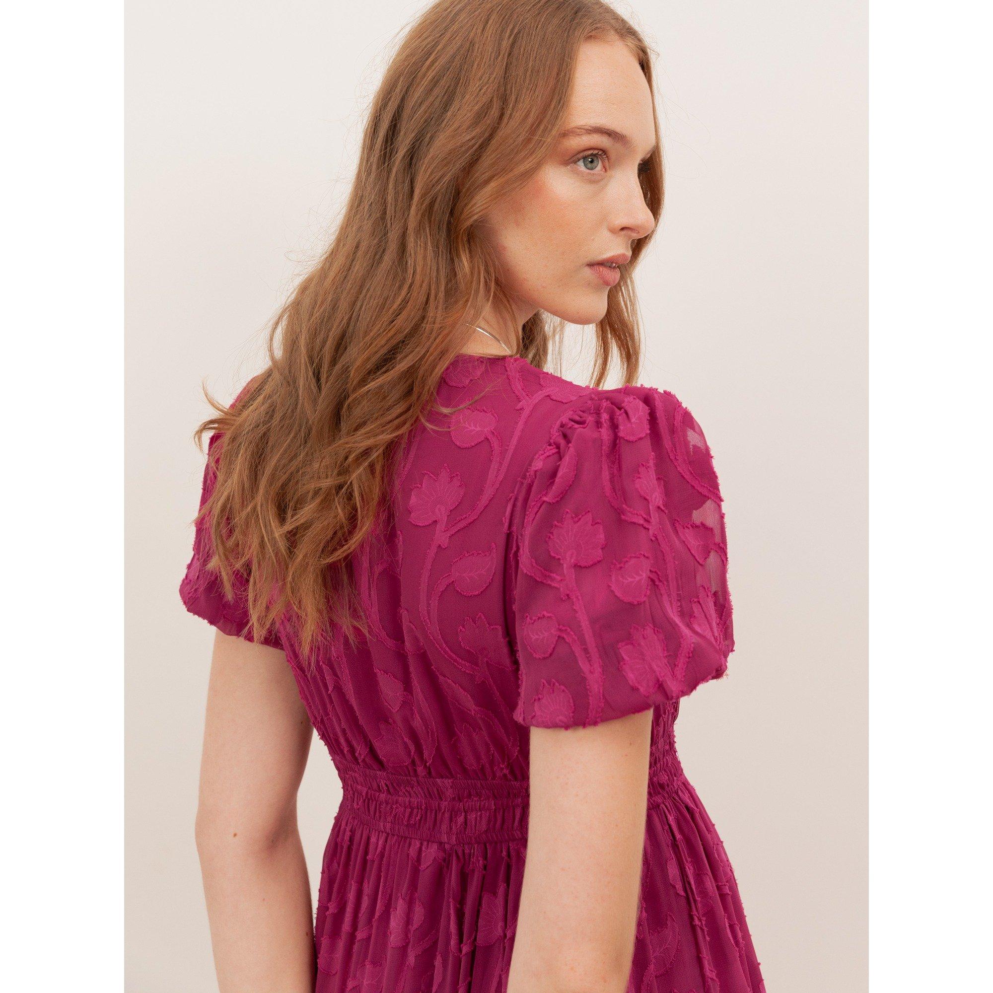 Fuchsia - Lovedrobe - Lovedro Puff Sleeve Ld62 - 4