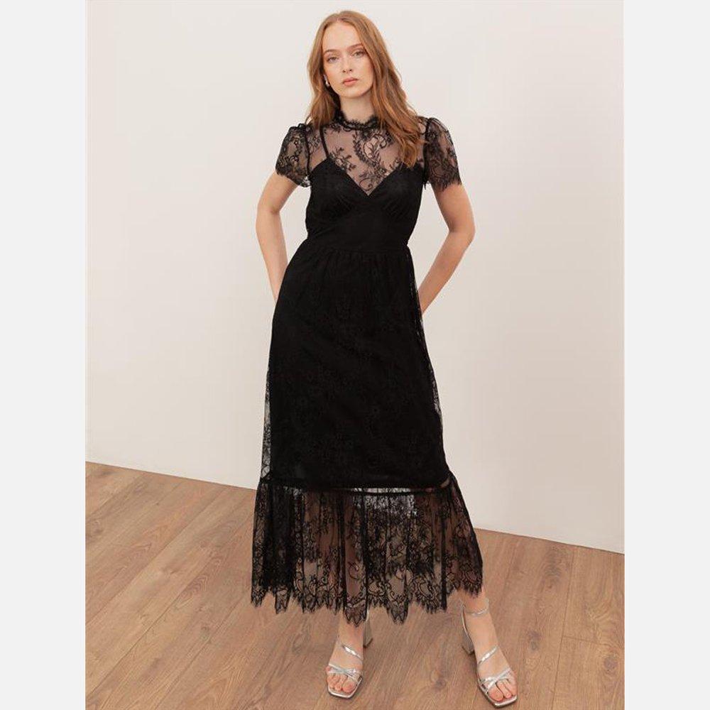 Lovedrobe Women's Lace Midaxi Dress Black - 14 (L)