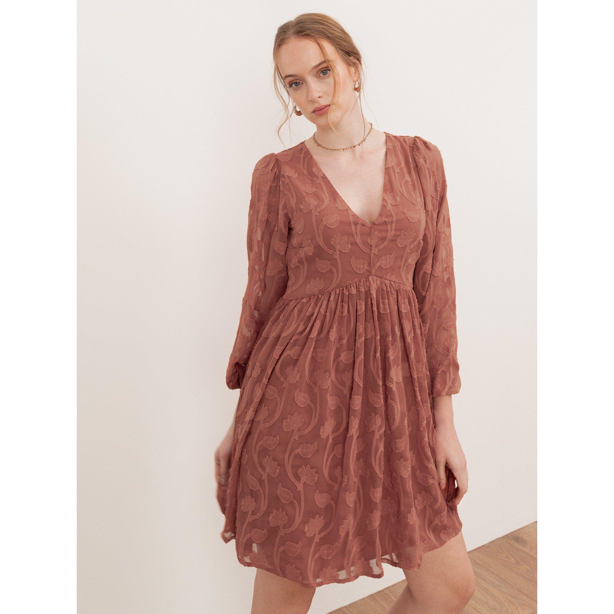 Terracotta Pink - Lovedrobe - Lovedro Puff Sleeve Ld62 - 3