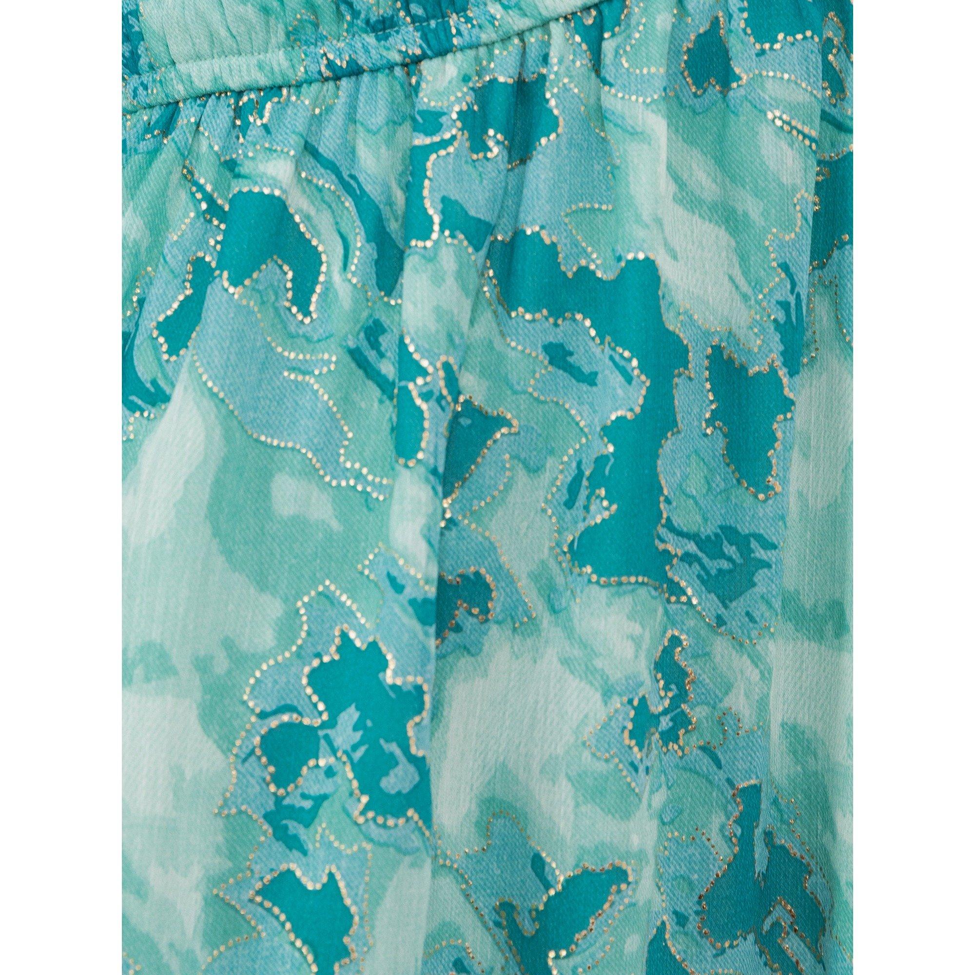 Verde - Lovedrobe - Lovedrobe Abstract Print Maxi Sleeve Shirred Empire Waist Mini Dress - 5