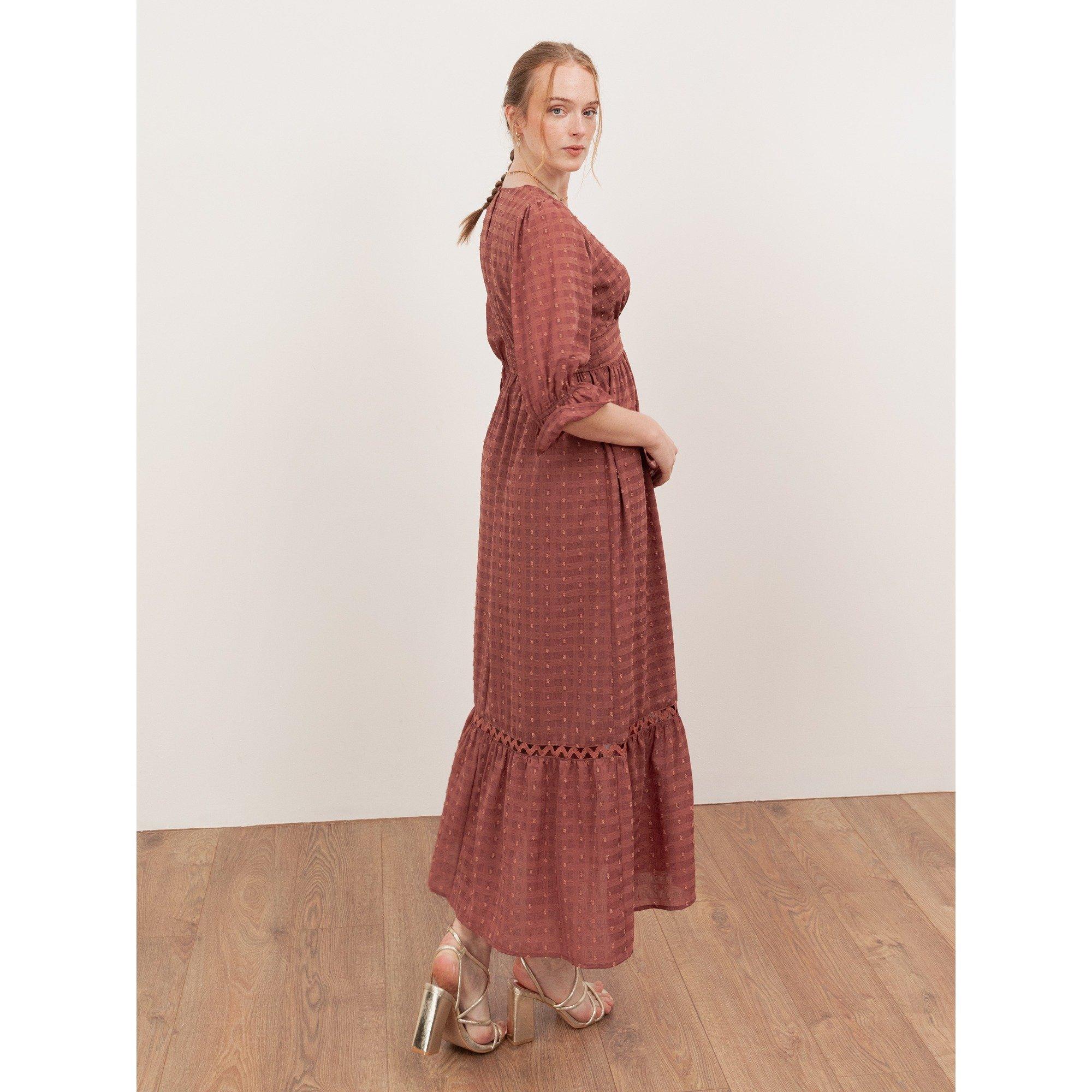 Terracotta Pink - Lovedrobe - Lovedro Trimmed Ging Ld62 - 2