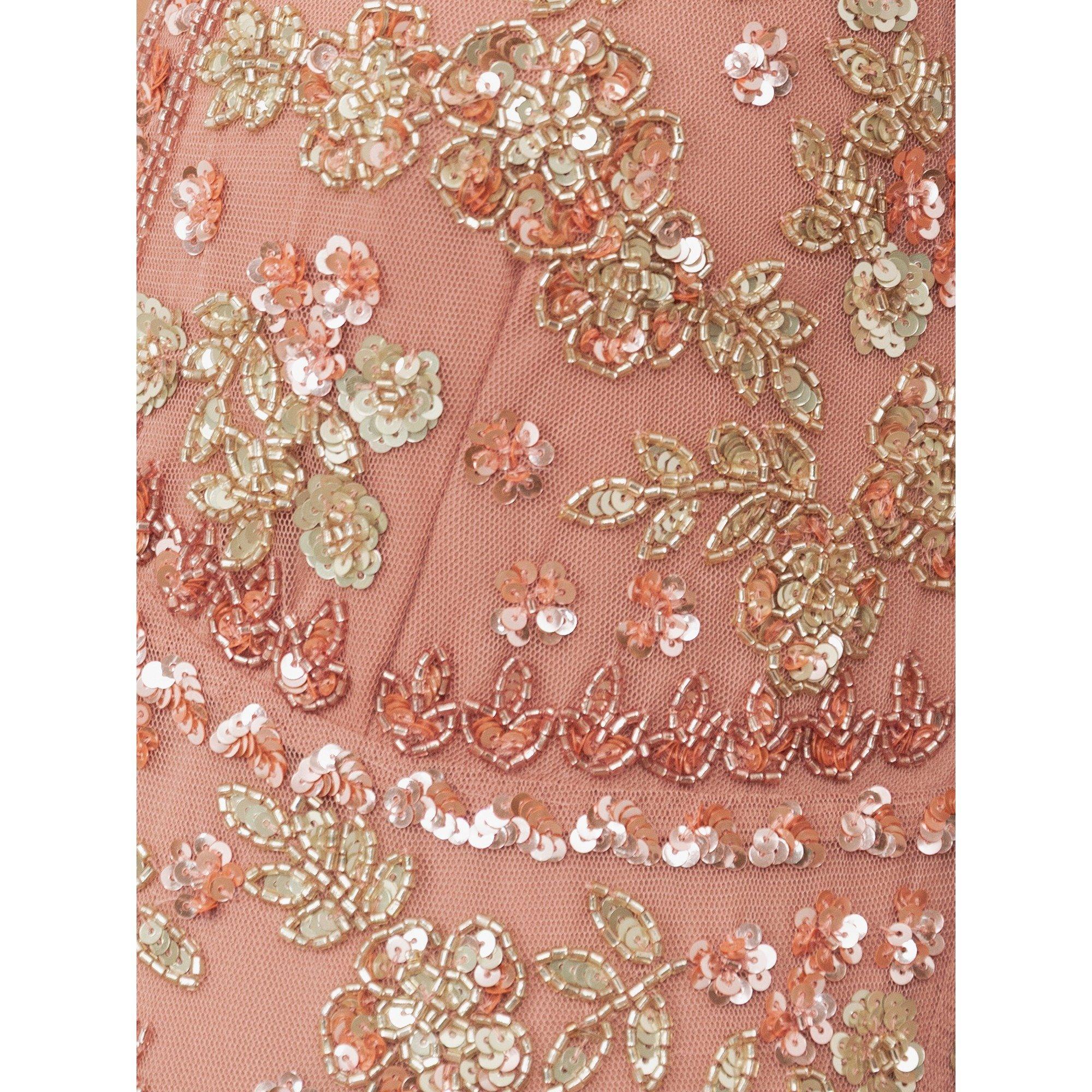 Terracota Rosa - Maya Deluxe - Maya Terracotta Pink Embellished Sleeveless Maxi Dress - 4