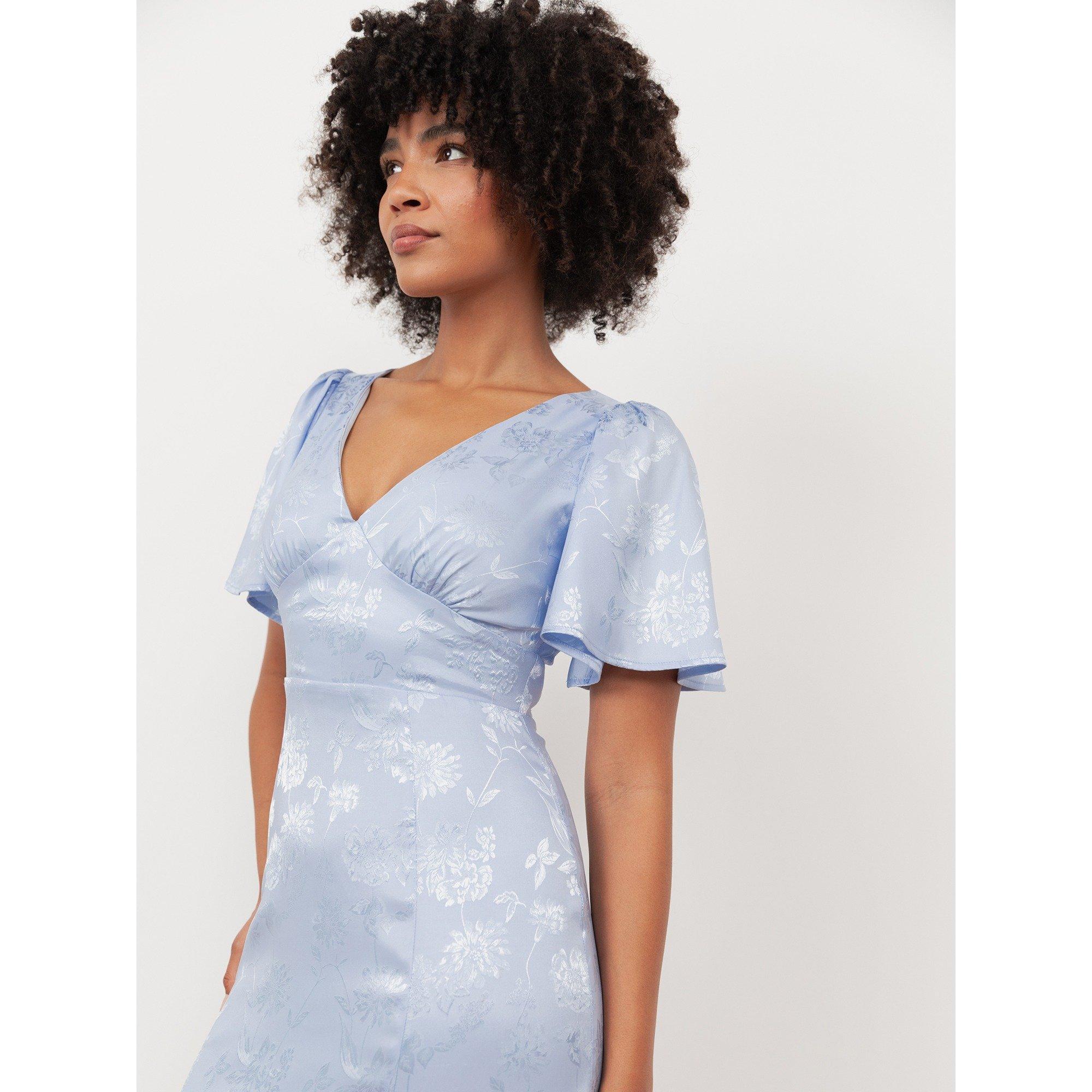 Pastel Blue - Maya Deluxe - De Floral Satin Ld61 - 3