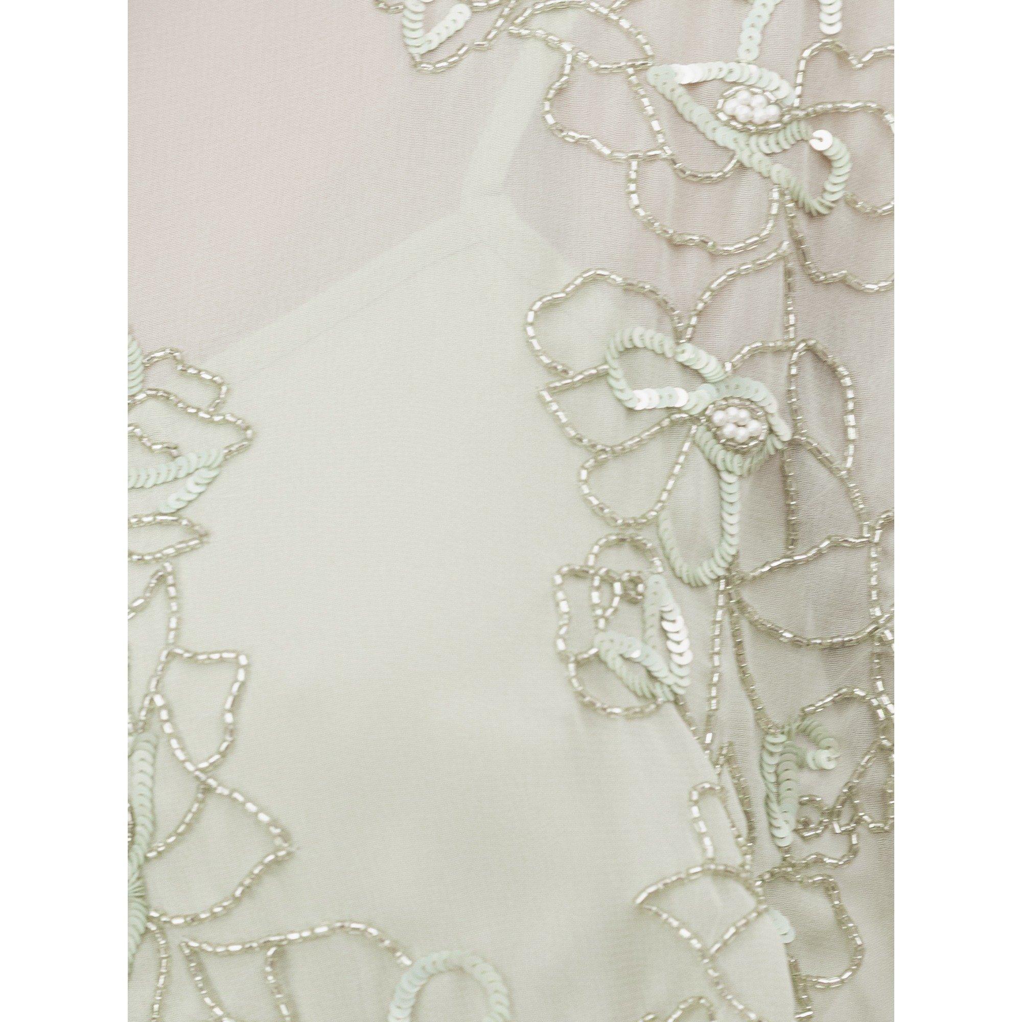 Verde Prado - Maya Deluxe - Maya Meadow Green Floral Embellished Angel Sleeve Maxi Dress - 5