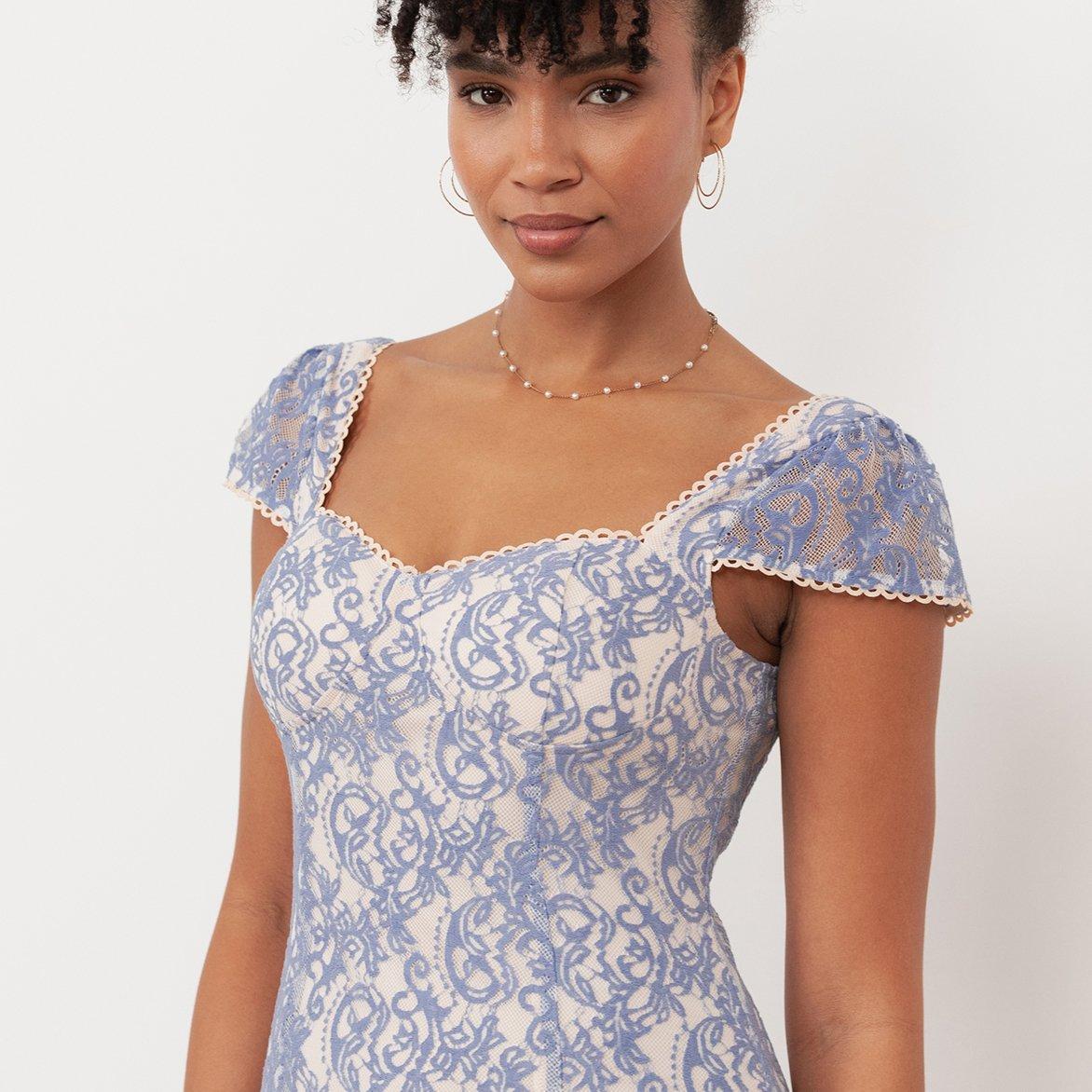 Light Blue - Maya Deluxe - De Lace Midaxi Ld61 - 3