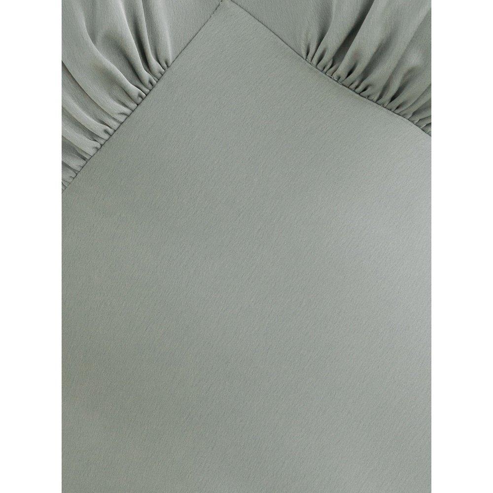 Sage Green - Maya Deluxe - Womens V Neck Open Back Satin Bridesmaid Maxi Dress - 5