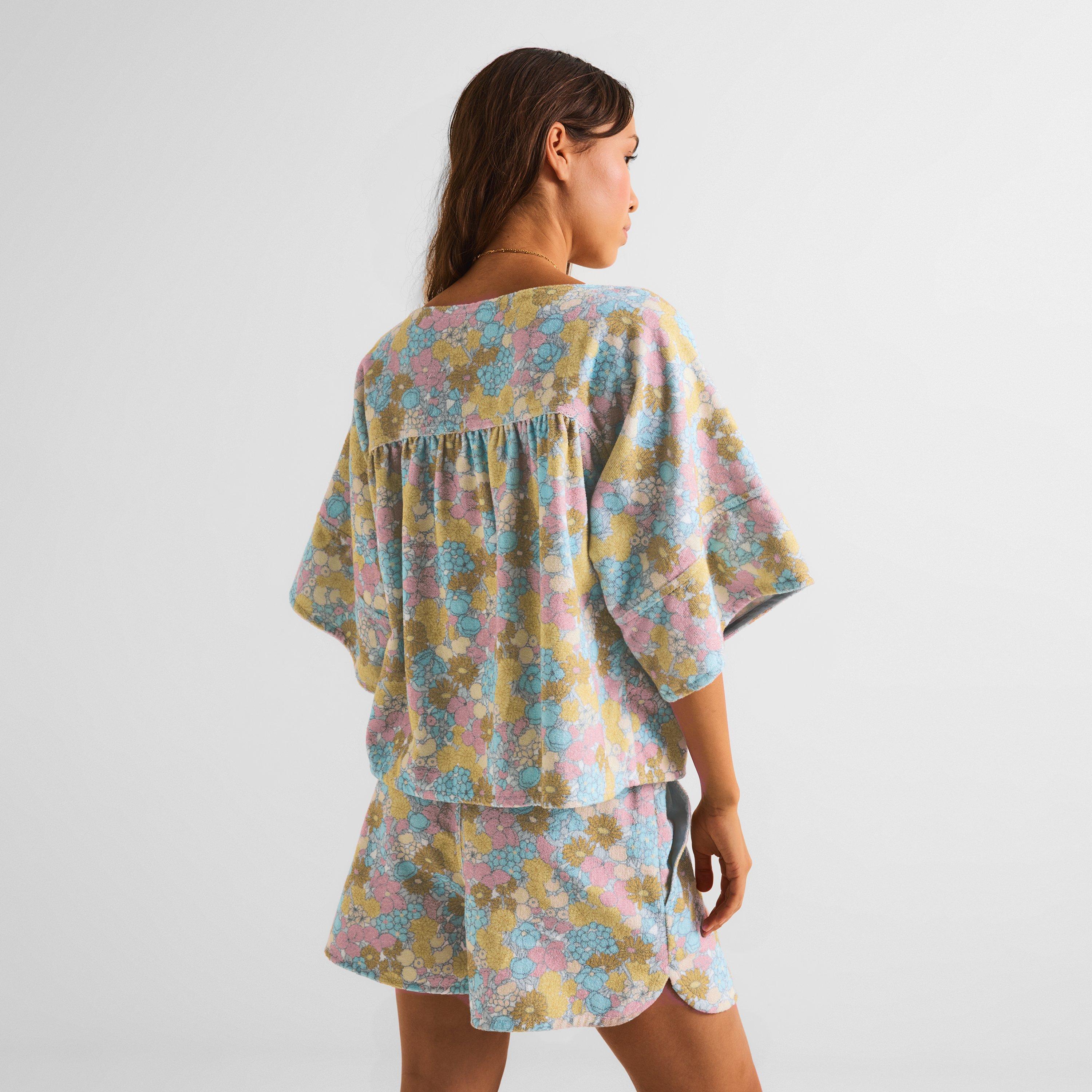 Multi Blue - Chloe - Women's HT55 Patterned Short Sleeve Shirt - 4