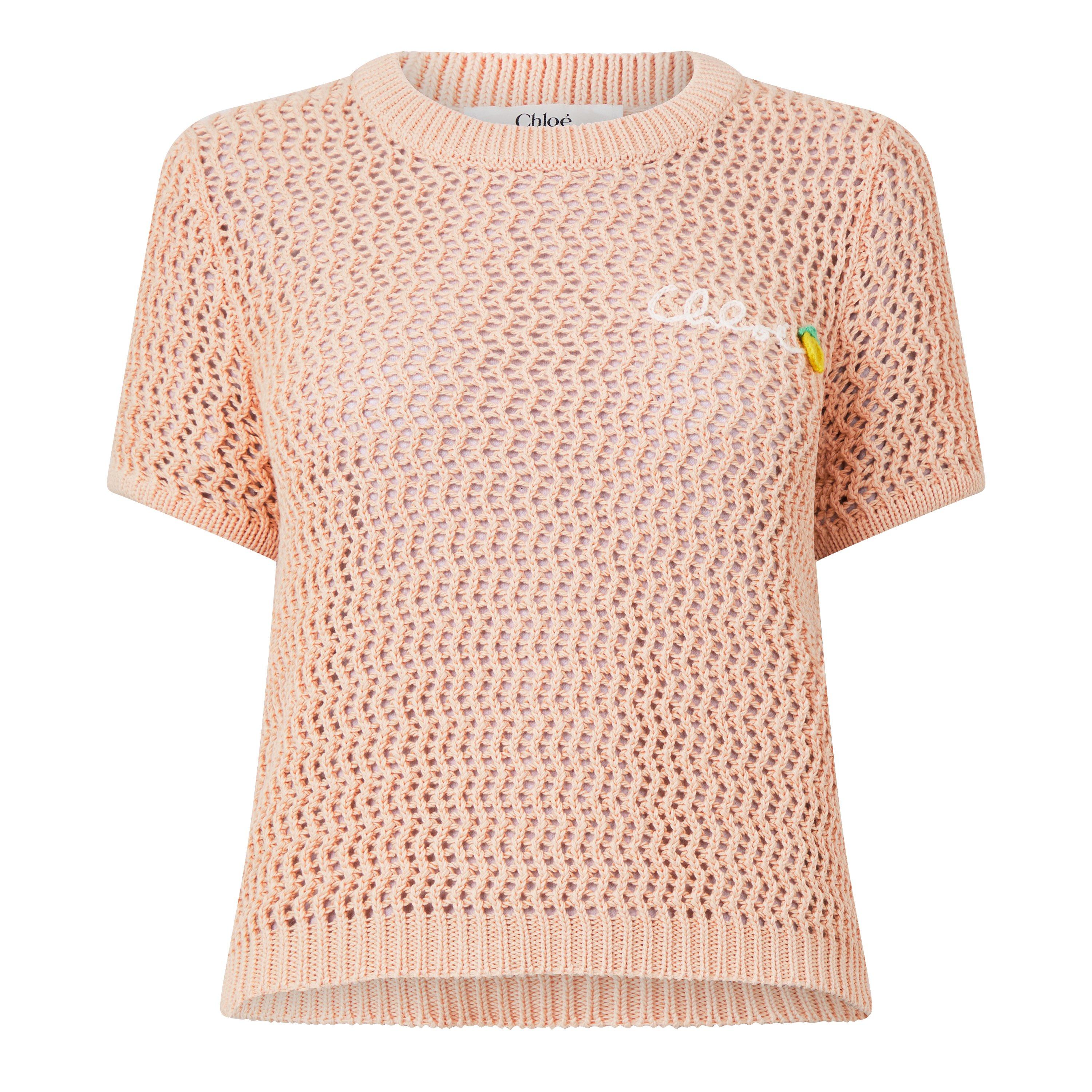 Chloe Women's MP20 Short Sleeve Knitted Top - Bleached Orange - Size 36 (UK 8)