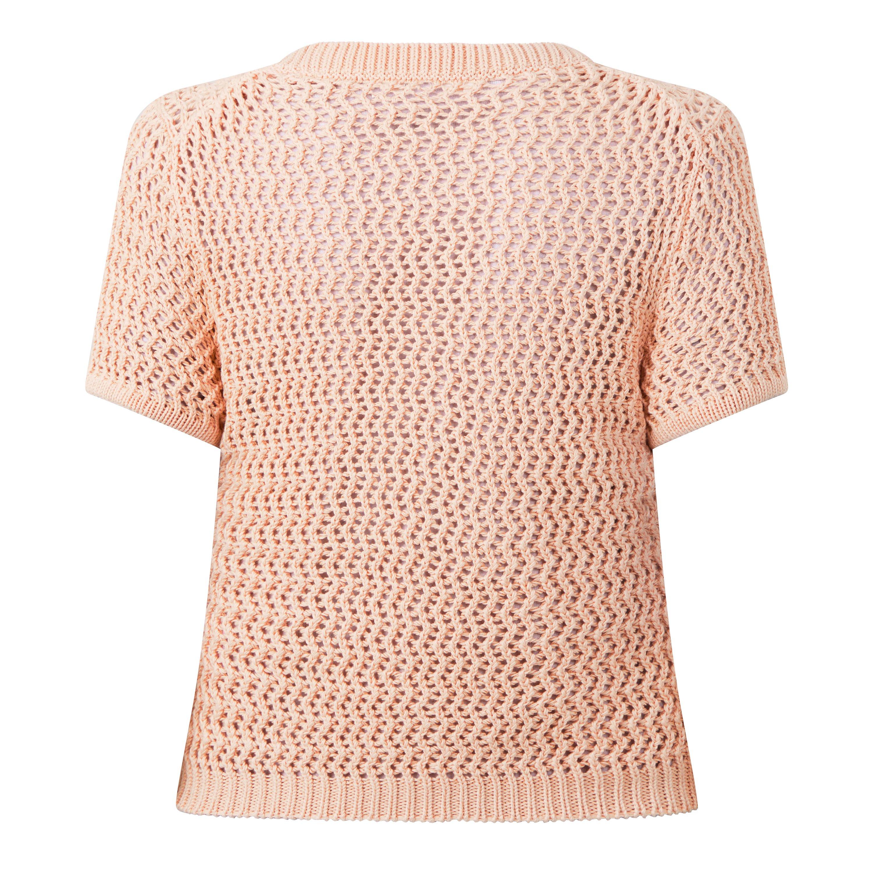 Bleached Orange - Chloe - Women's MP20 Short Sleeve Knitted Top - 2