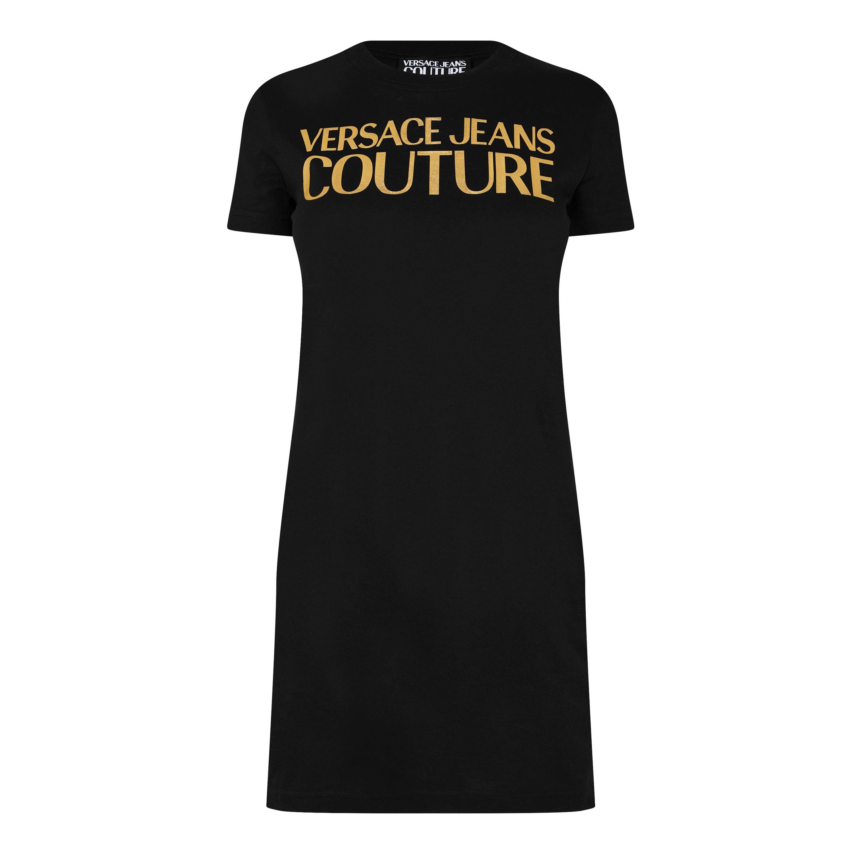 Black/Gold G89 - Versace Jeans Couture - Jersey Basic Logo Dress - 5