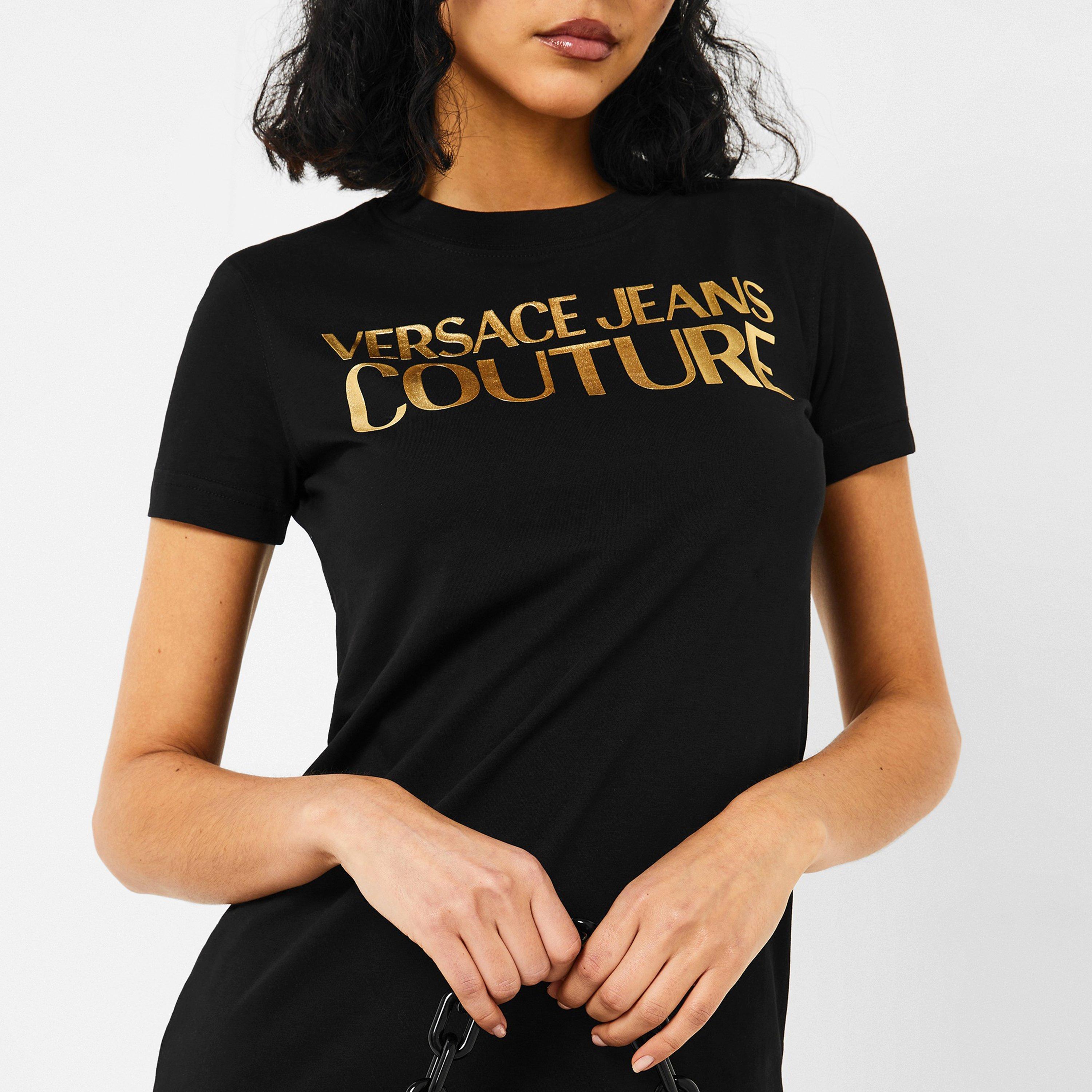 Black/Gold G89 - Versace Jeans Couture - Jersey Basic Logo Dress - 3