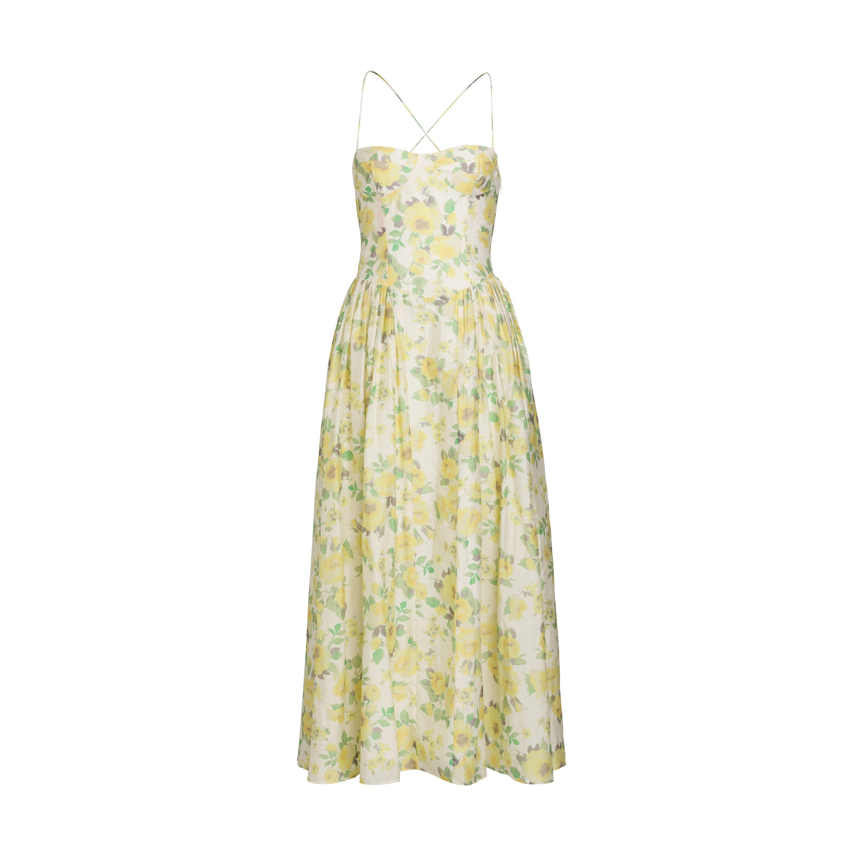Yellow - Bardot - Women's Estie Printed Floral Cotton Evening Maxi Dress - 1