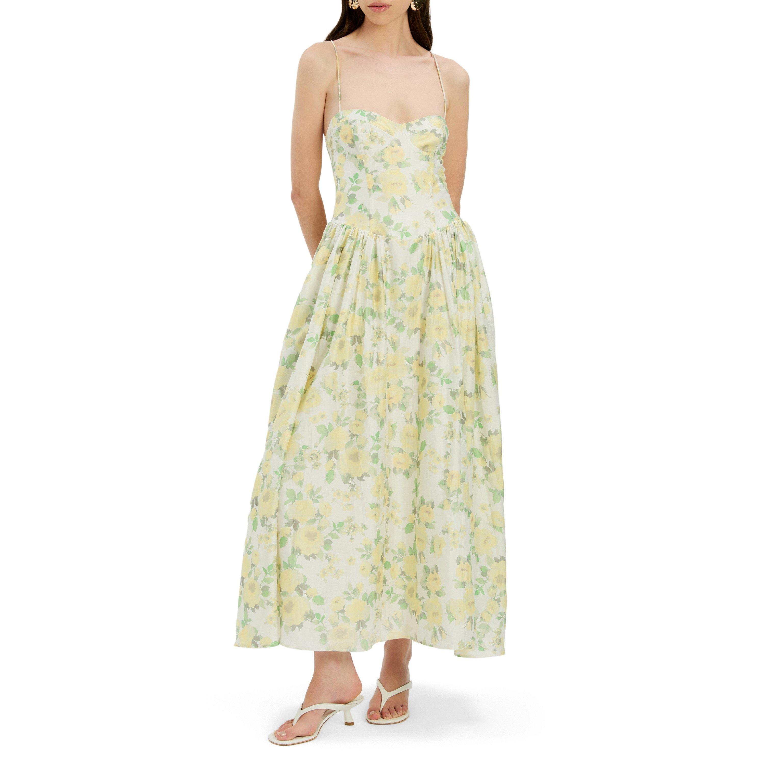 Yellow - Bardot - Women's Estie Printed Floral Cotton Evening Maxi Dress - 4