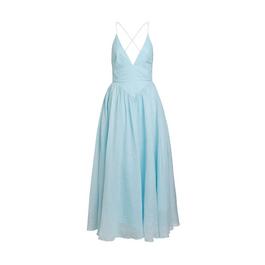 white christmas dresses Summer maxi dress with pockets Cotton, blue and white ikat beach dress