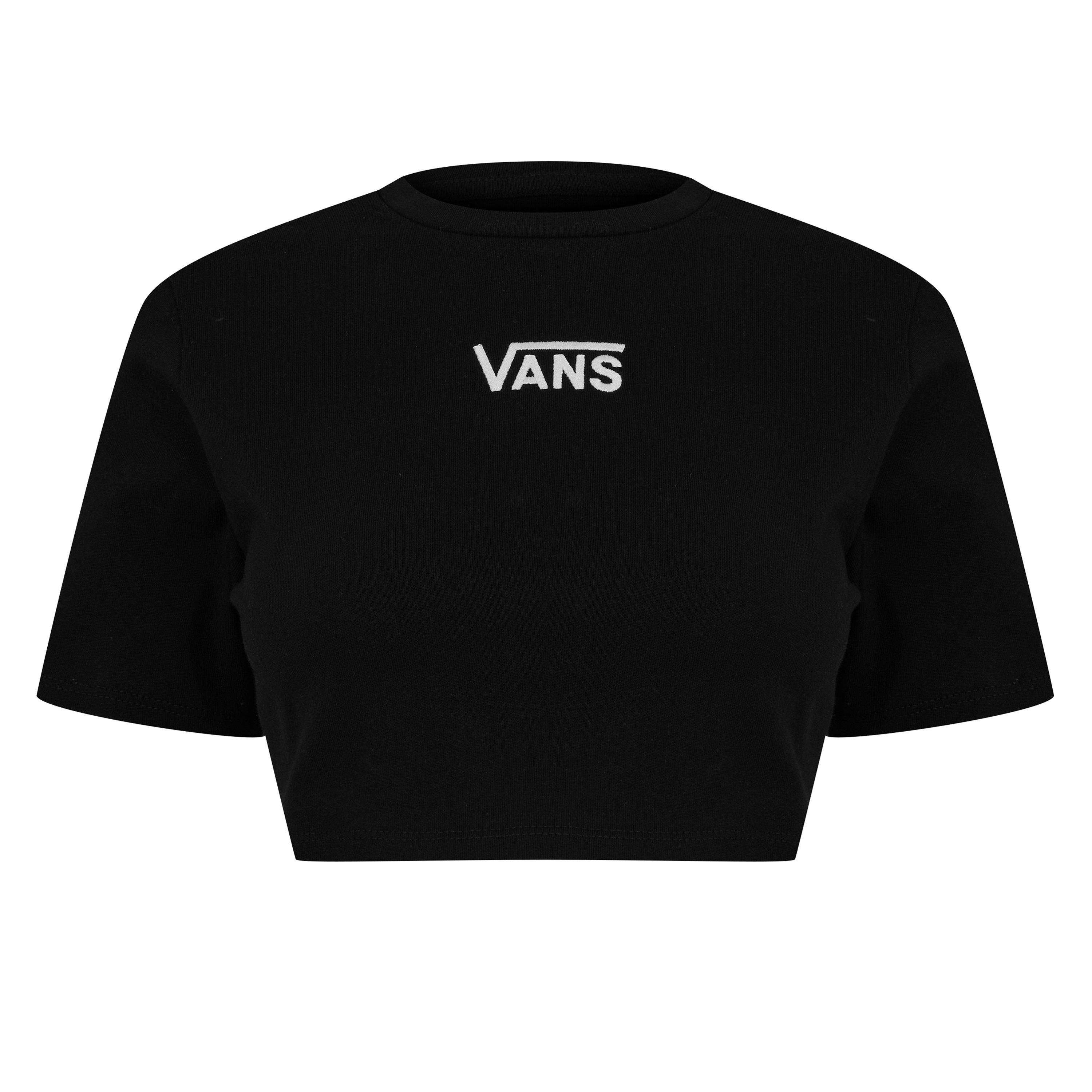 Vans Women's Flying V Crew Cropped Black T-Shirt