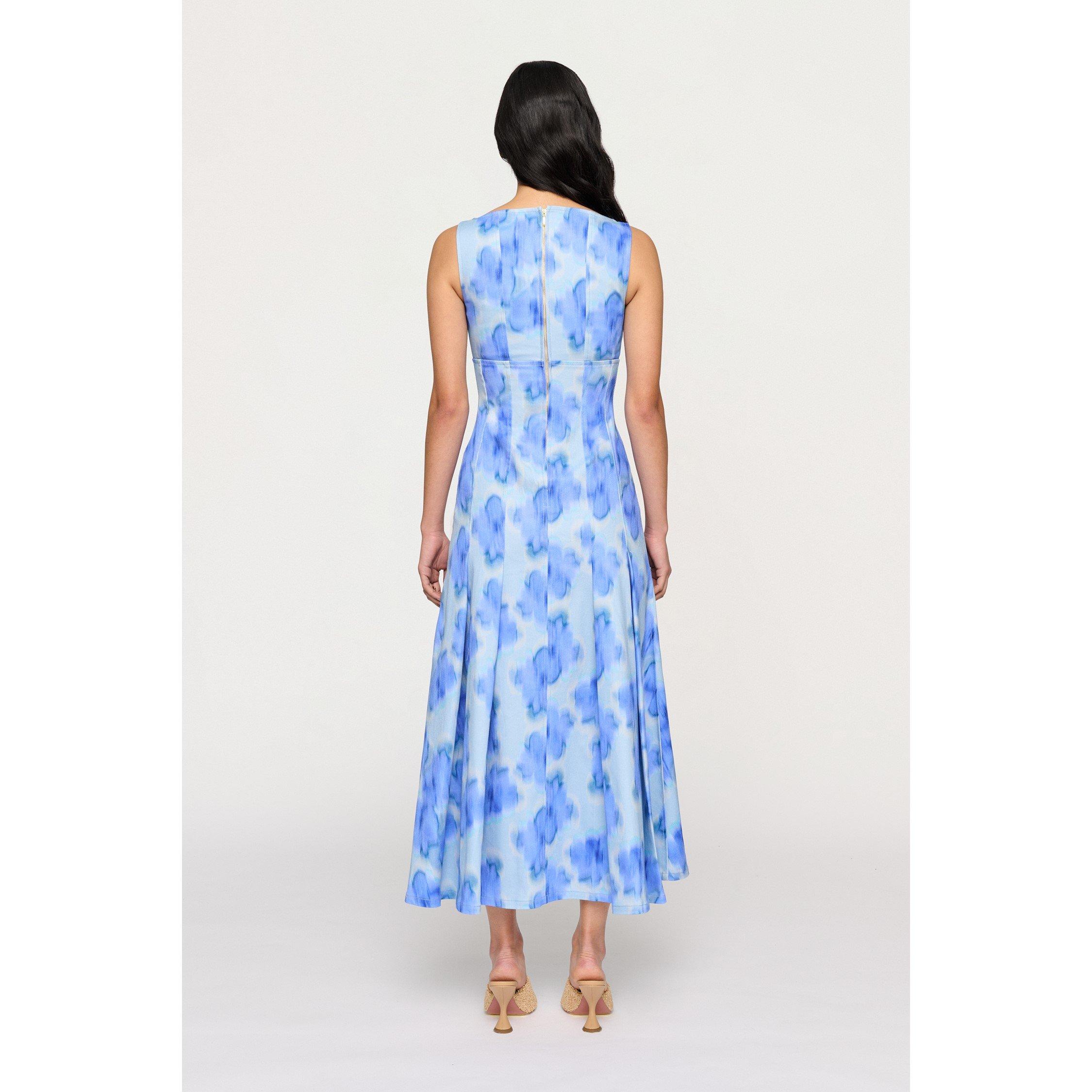 Floralis Blue - Clea - Women's Charlie Pleat Swing Dress - 2