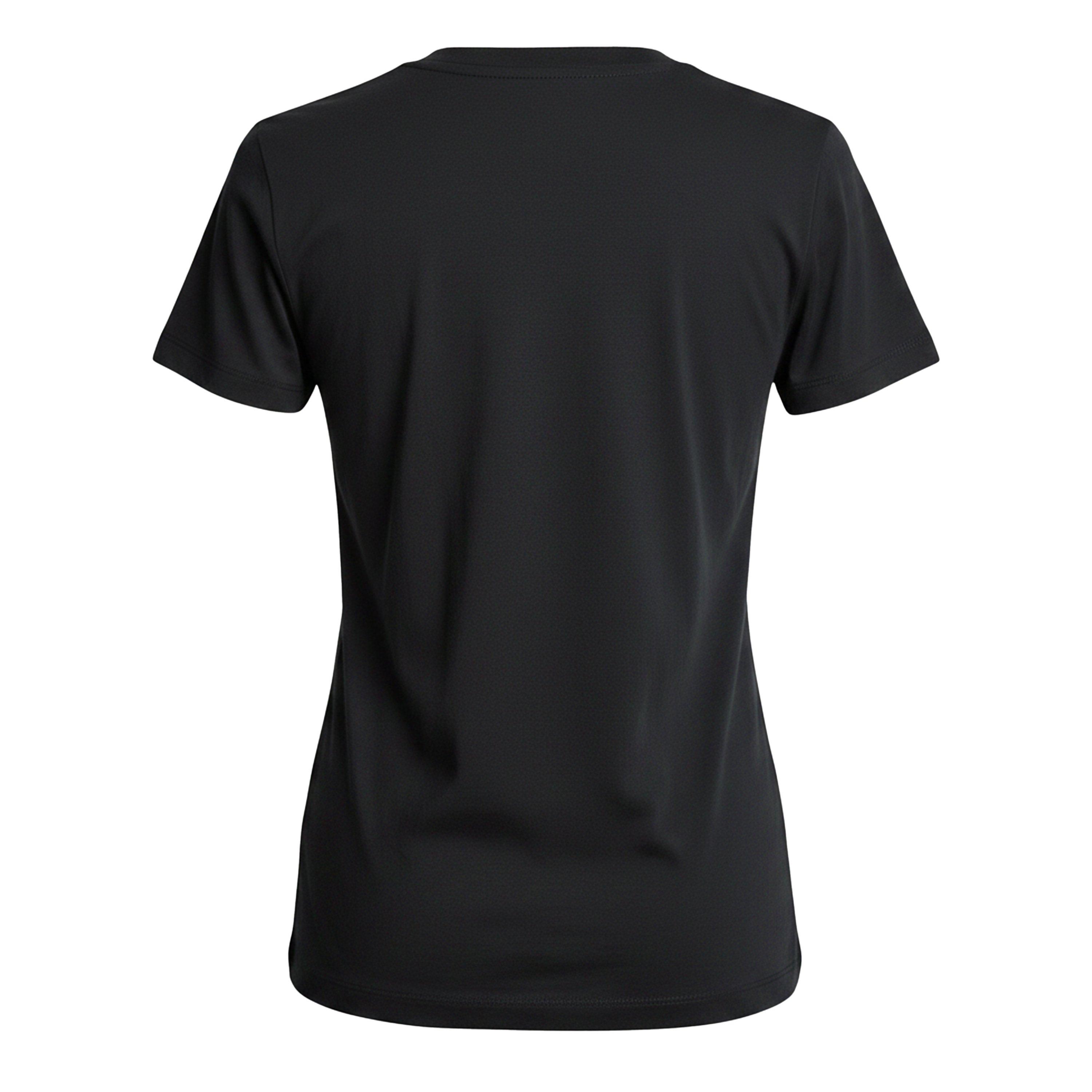 Sort/Sølv - DKNY - Womens Newsprint DKNY Stacked Logo Crew Neck Tee - 2