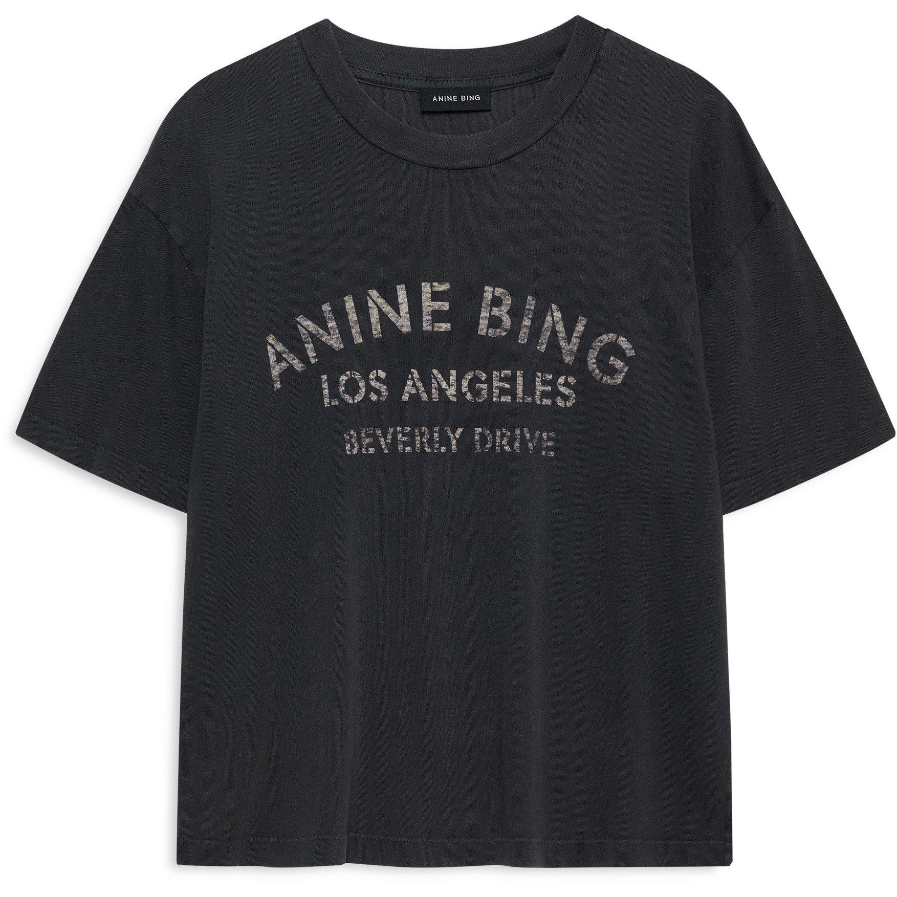 Anine Bing Women's Melrose Stencil T-Shirt - Black - XS