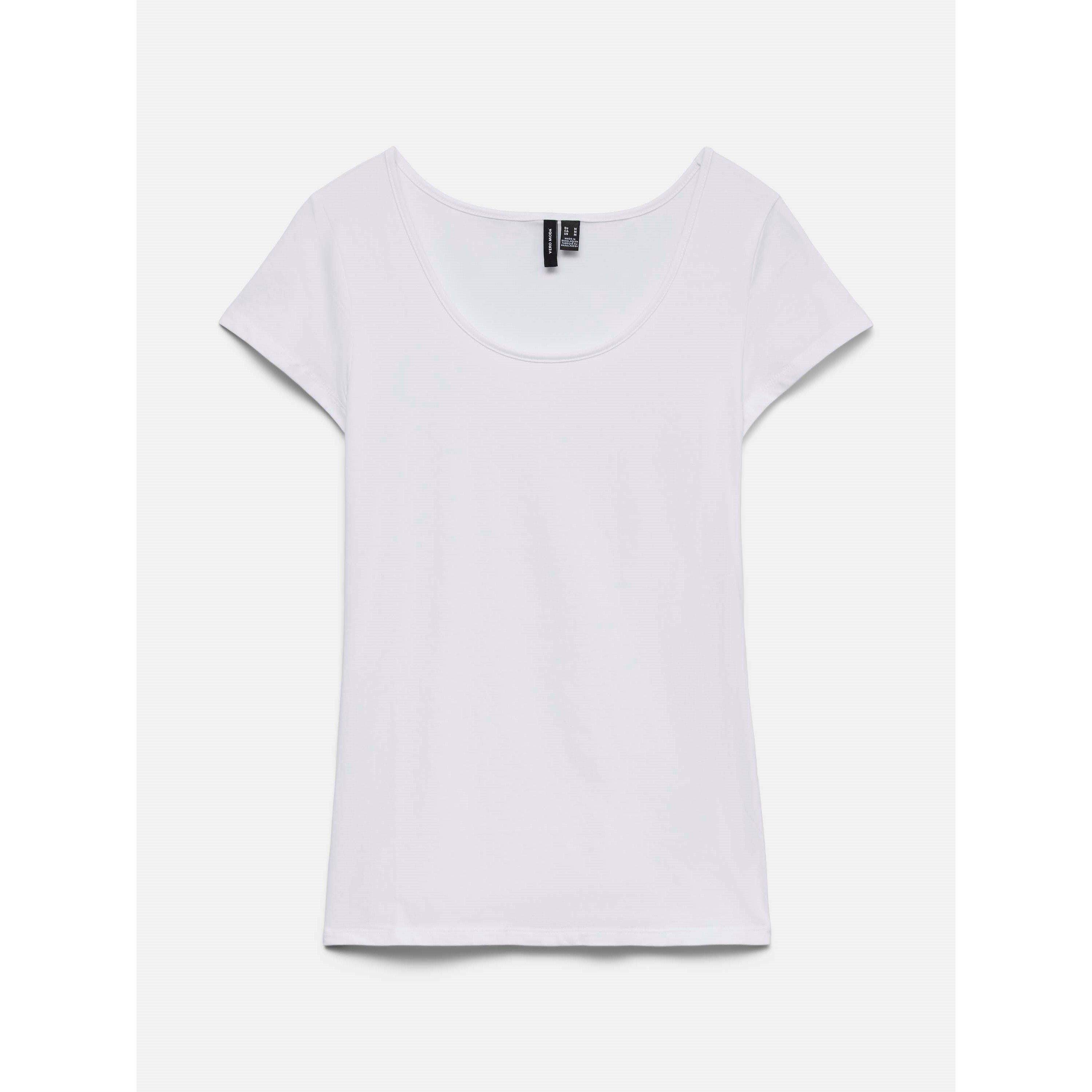Vero Moda Women's Soft U-Neck T-Shirt - Bright White - 14 (L)