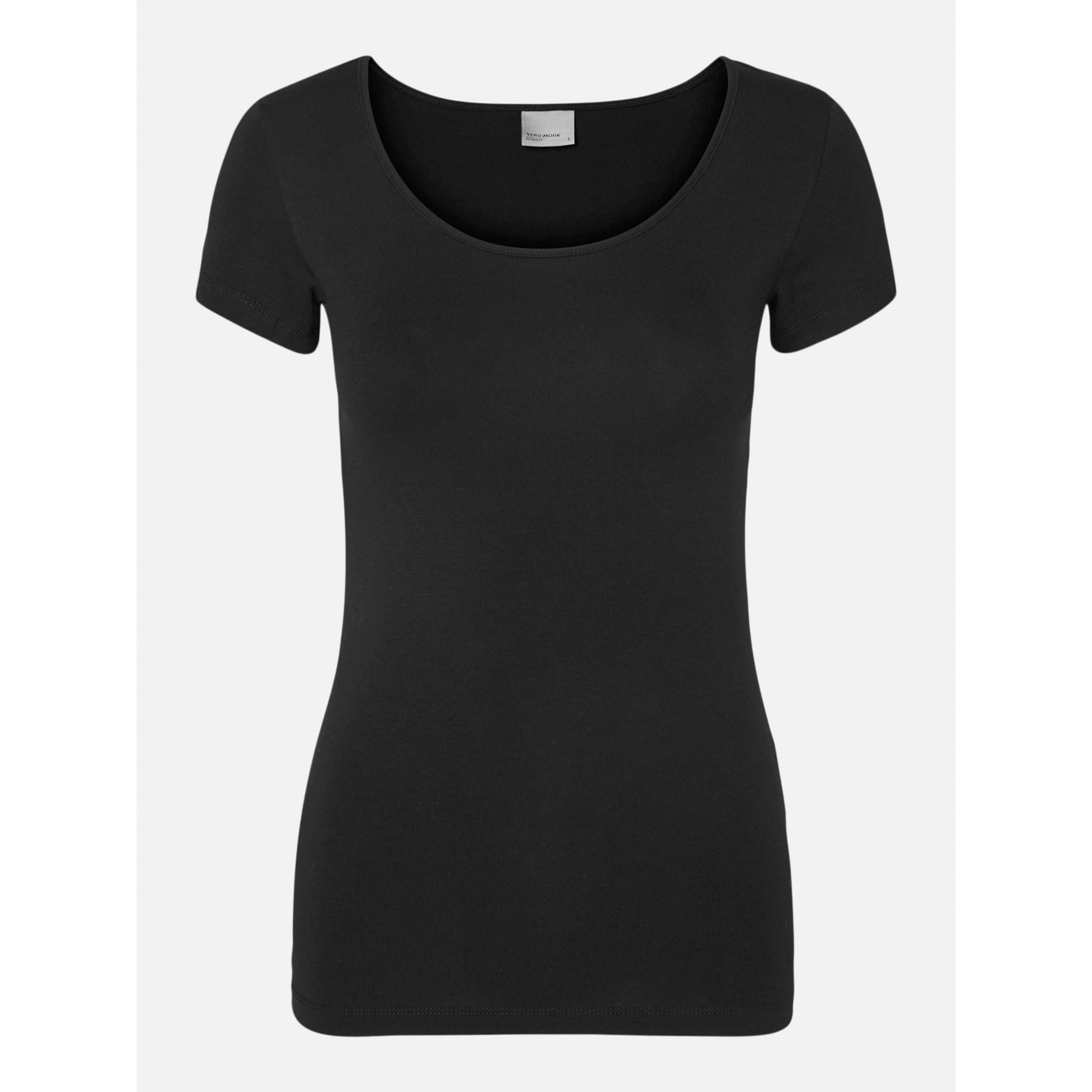 Black - Vero Moda - Women's Soft U-Neck T-Shirt - 1