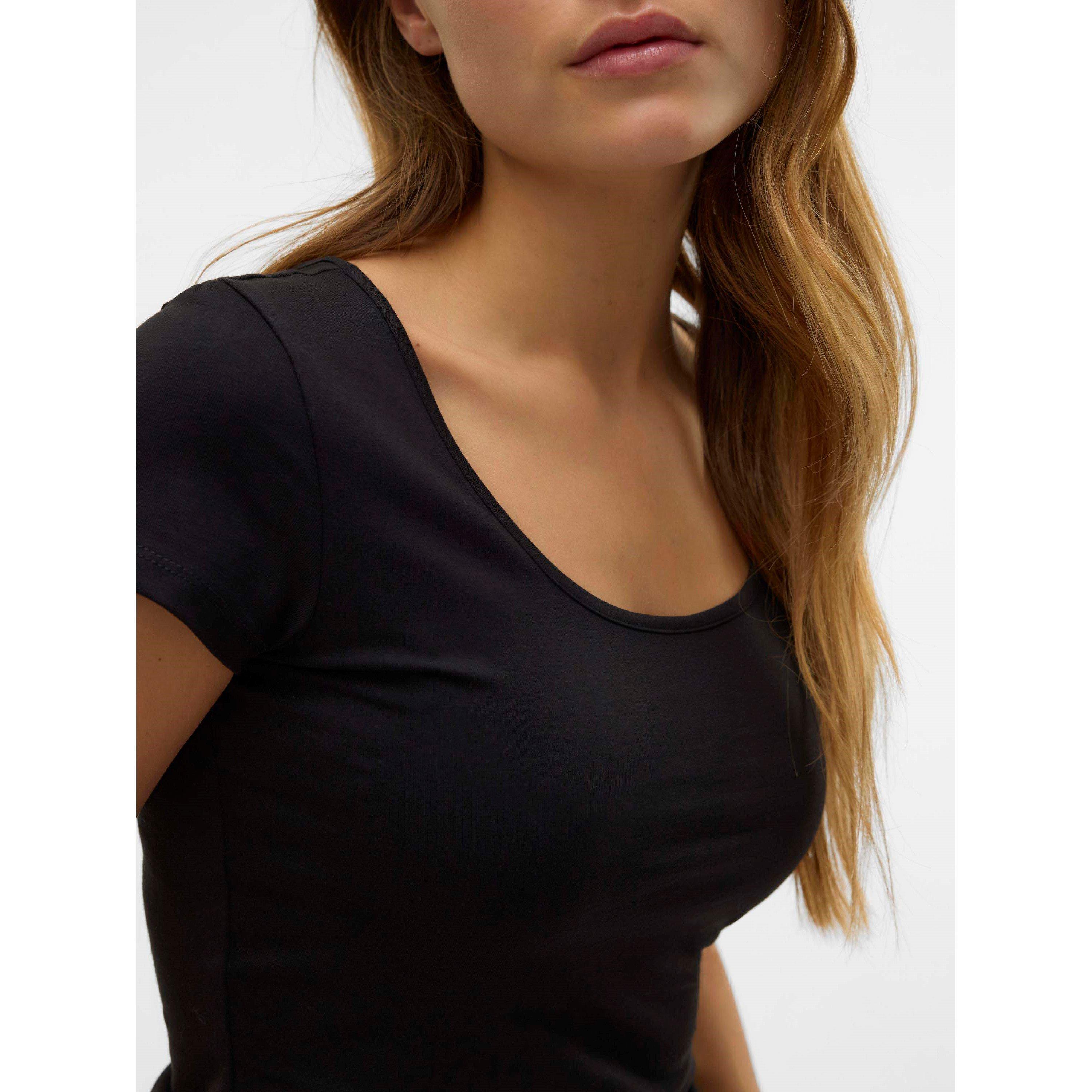 Nero - Vero Moda - VM Sft U-Neck Tee Ld62 - 5