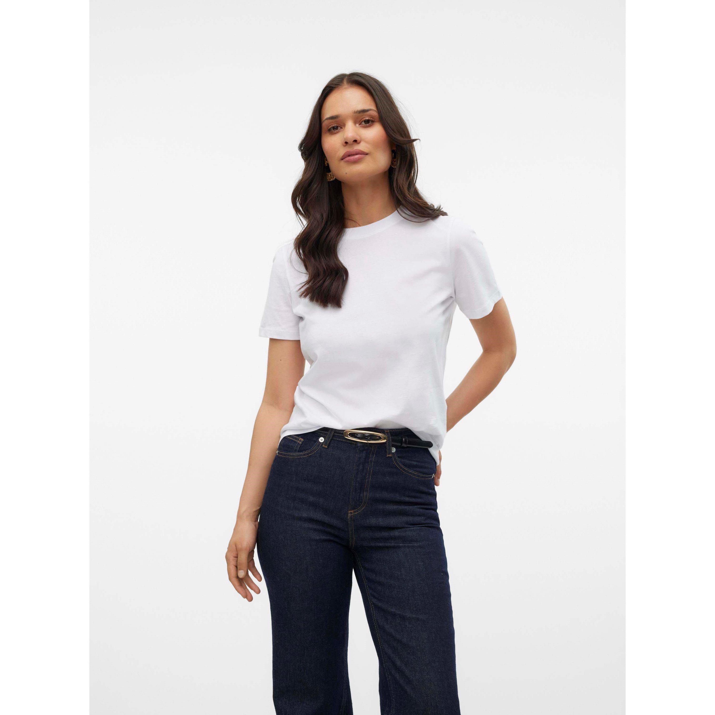 Bright White - Vero Moda - Women's Paulina Short Sleeve T-Shirt - 2