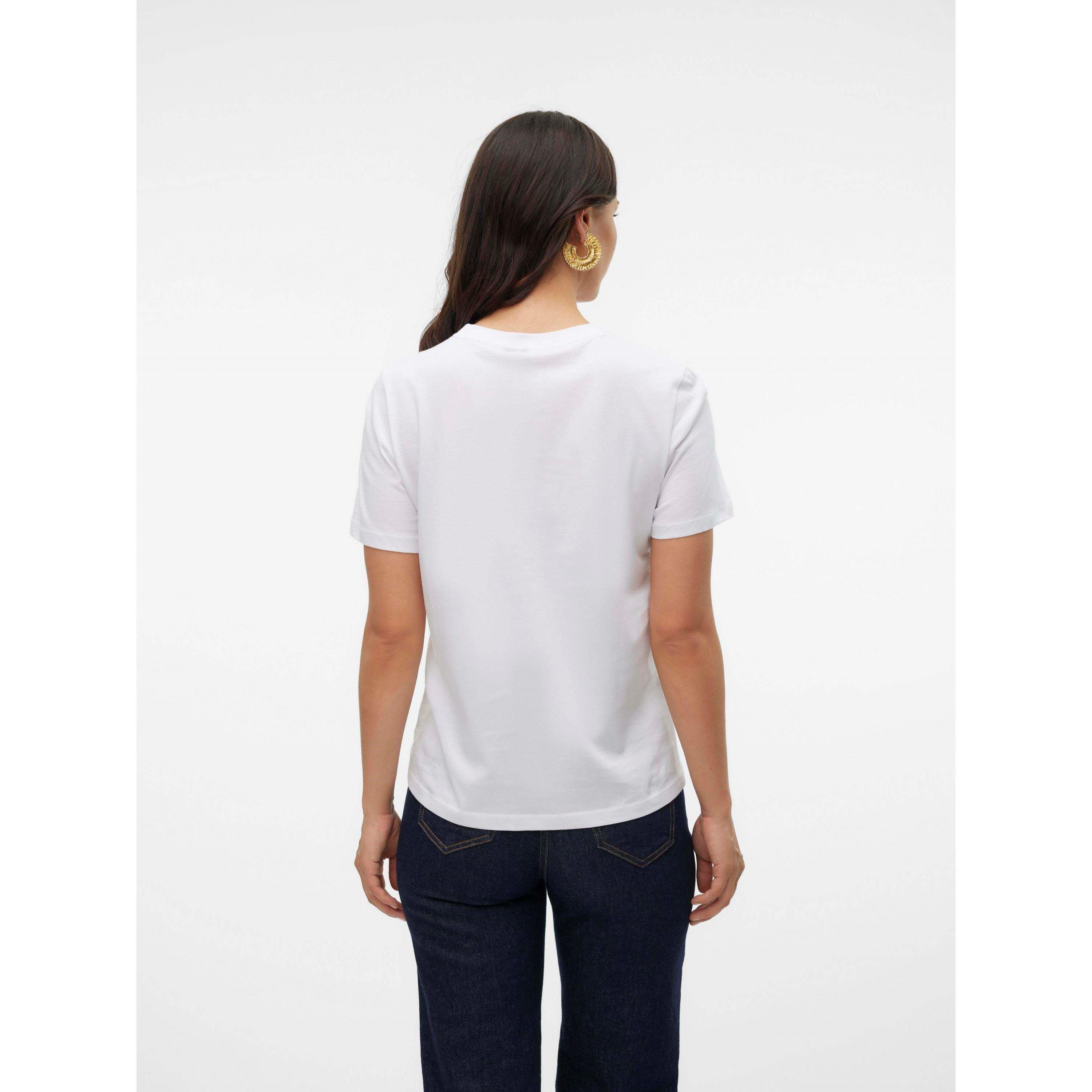 Bright White - Vero Moda - Women's Paulina Short Sleeve T-Shirt - 3