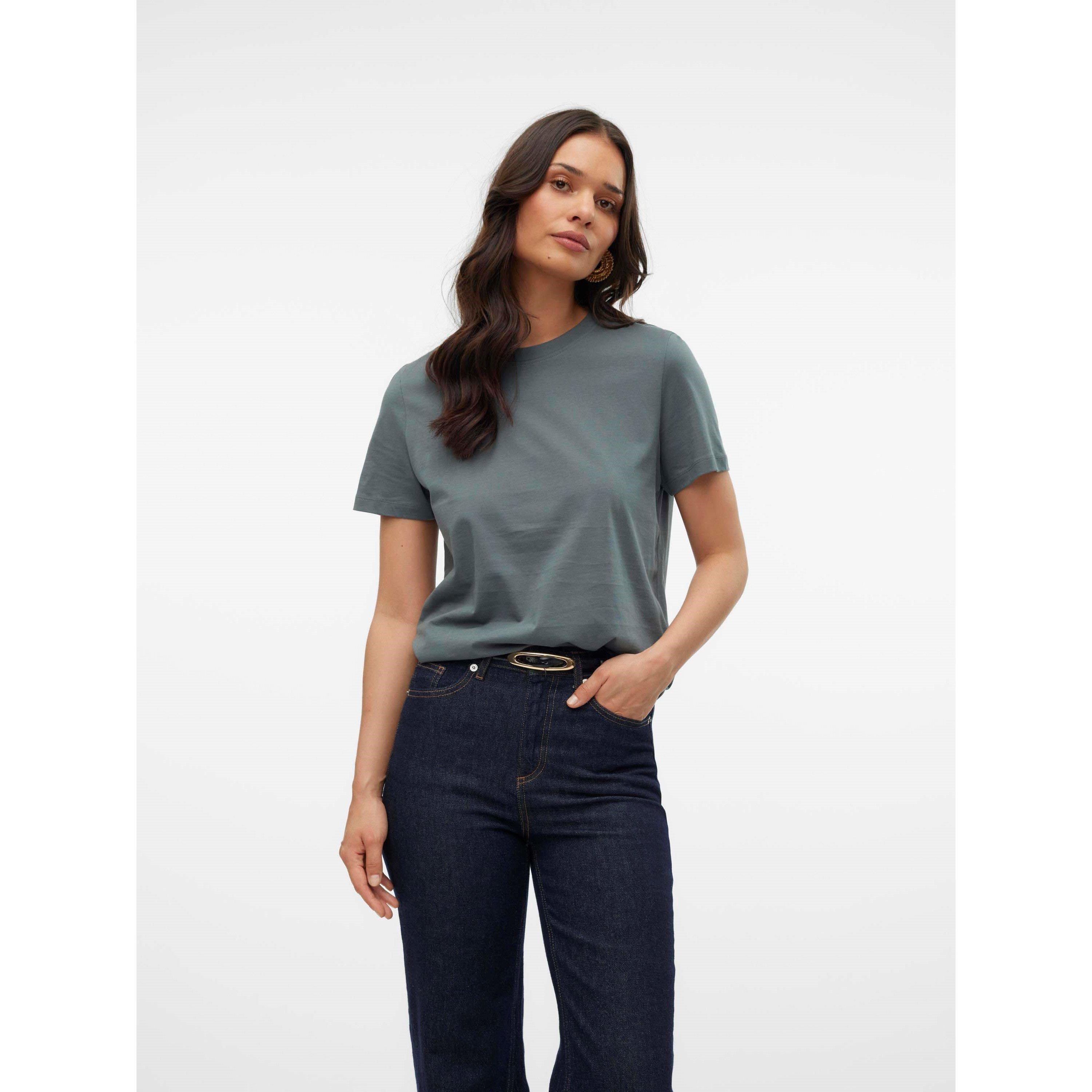Balsam Green - Vero Moda - Women's Paulina Short Sleeve T-Shirt - 2