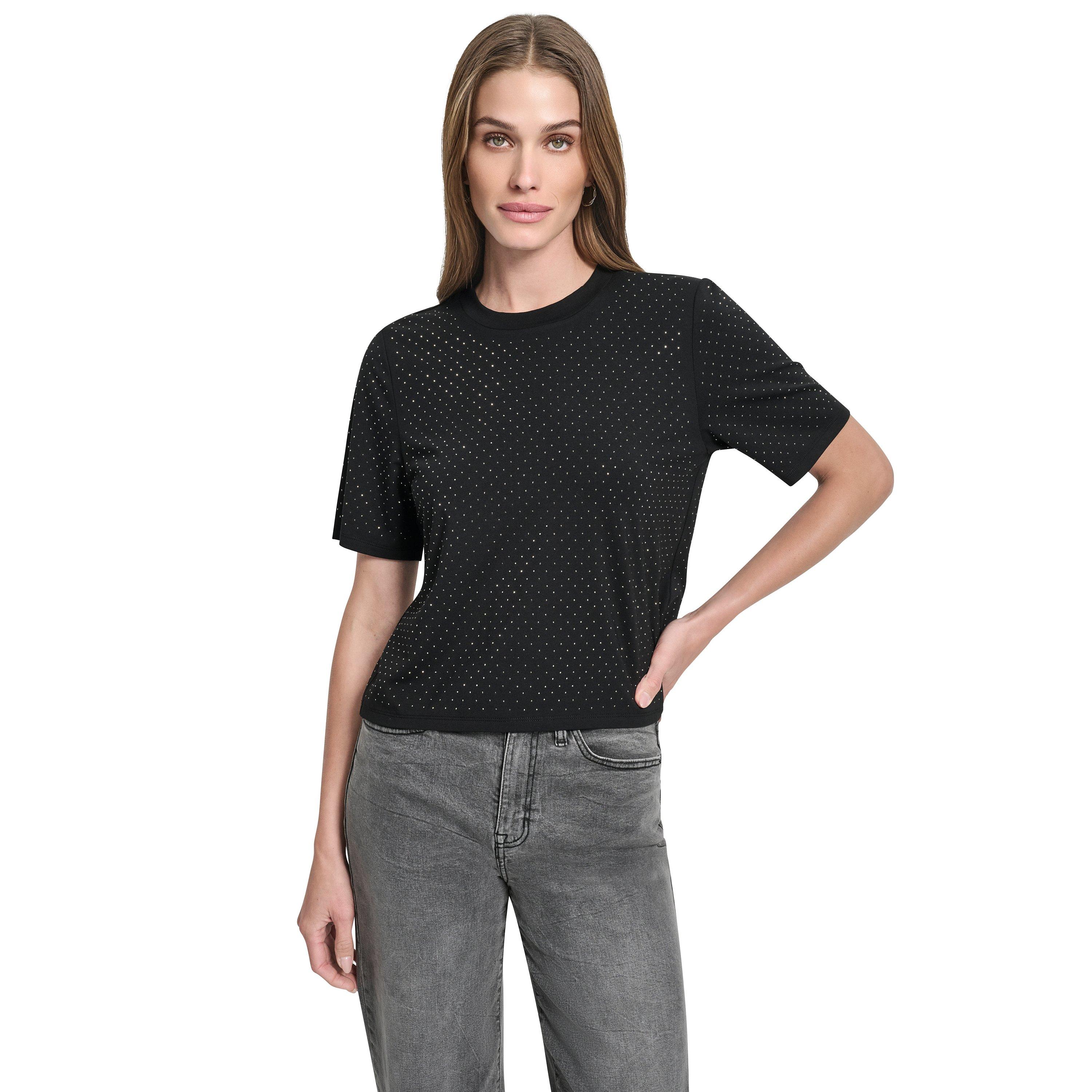 Black - DKNY - DKNY Dmt T-Shirt Ld64 - 3